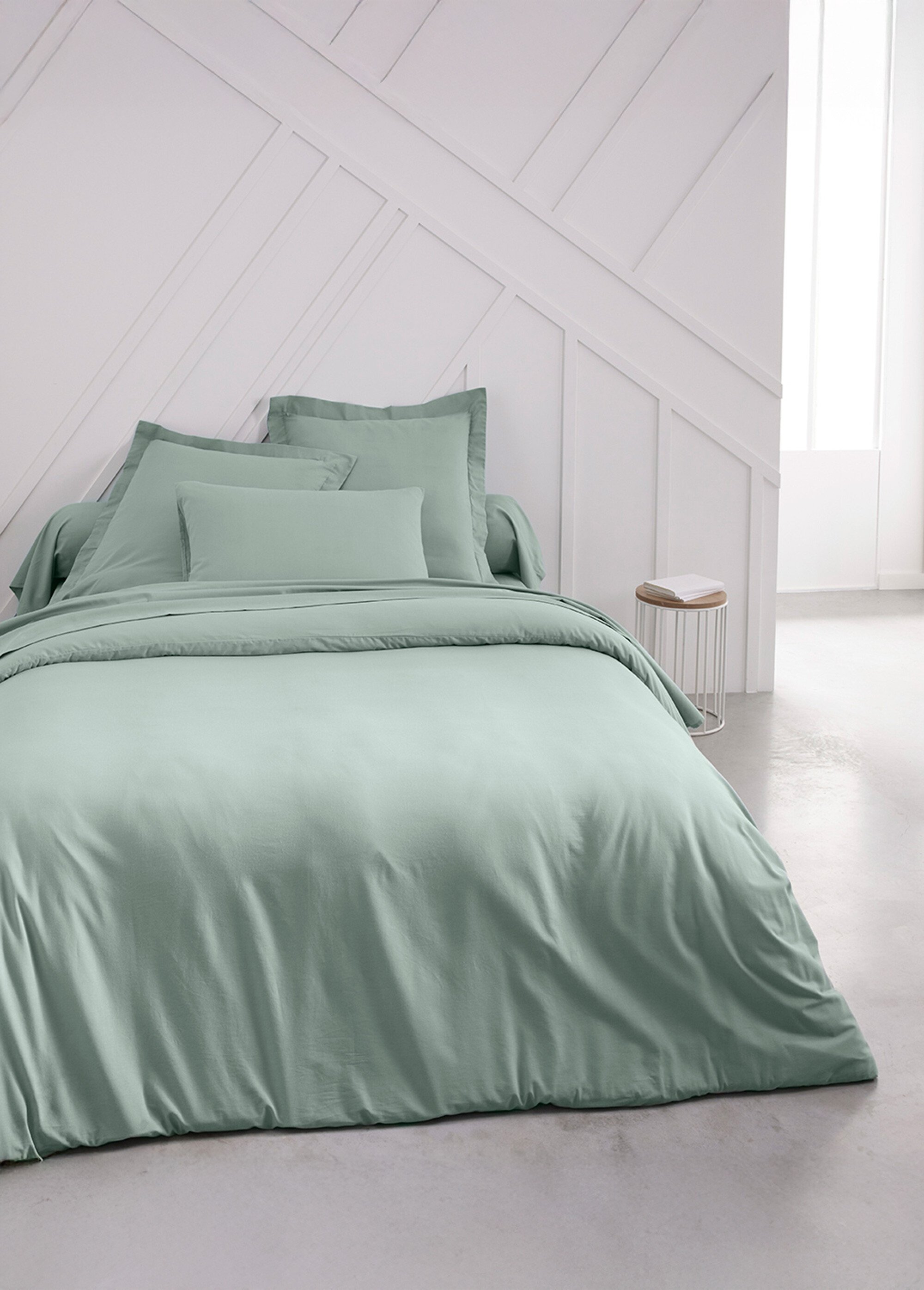 Drap housse pur coton qualité supérieure Vert ML-DH124404 SI1