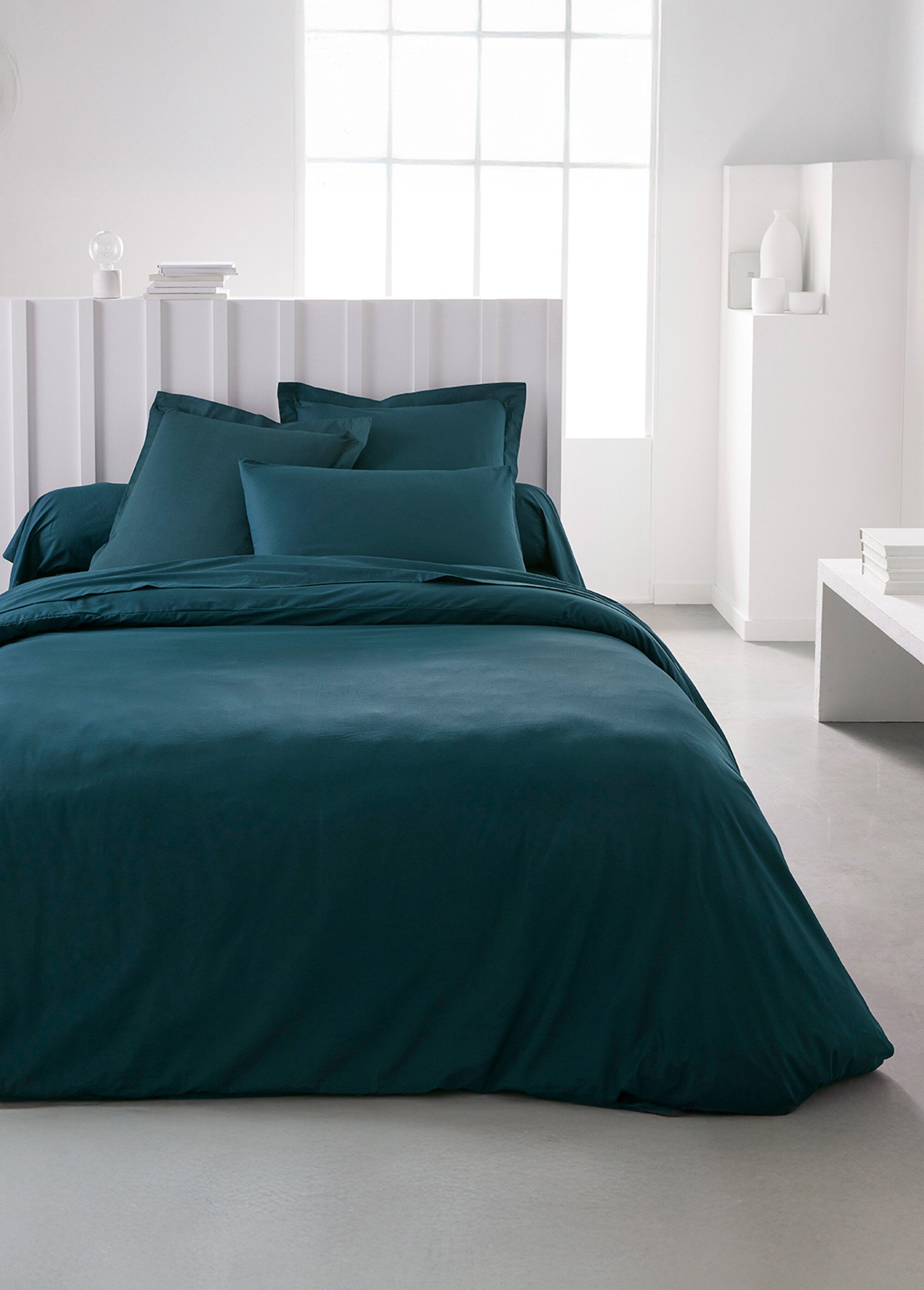 Drap housse pur coton qualité supérieure Bleu ML-DH124404 SI1