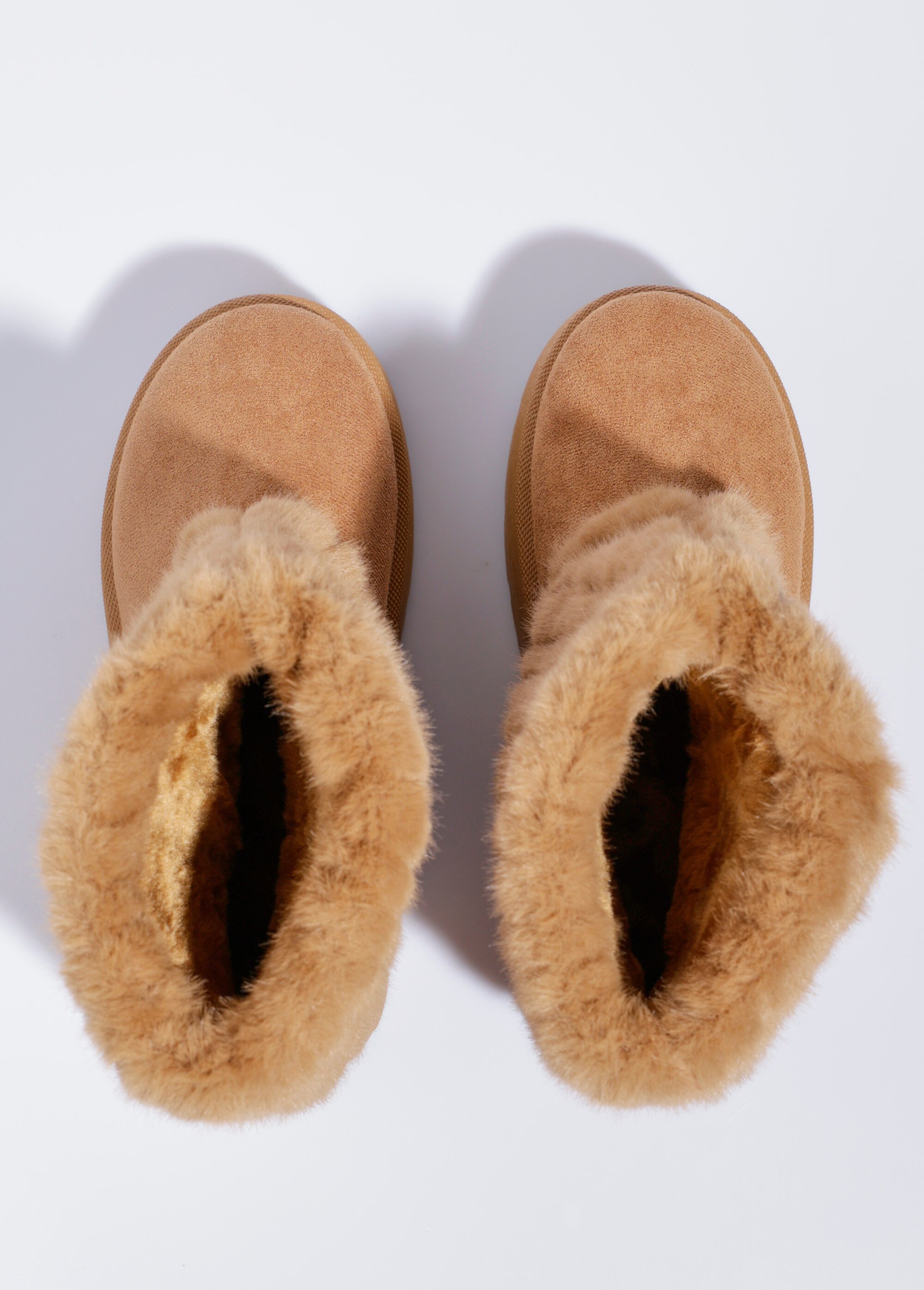 Boots compensées fausse fourrure Beige Afibel