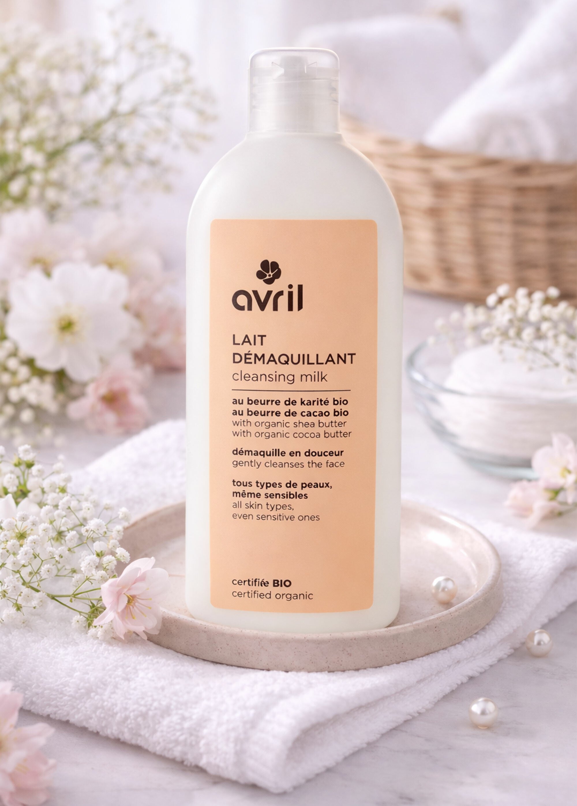 Lait démaquillant BIO, beurre de karité Blanc AV-425 SI1