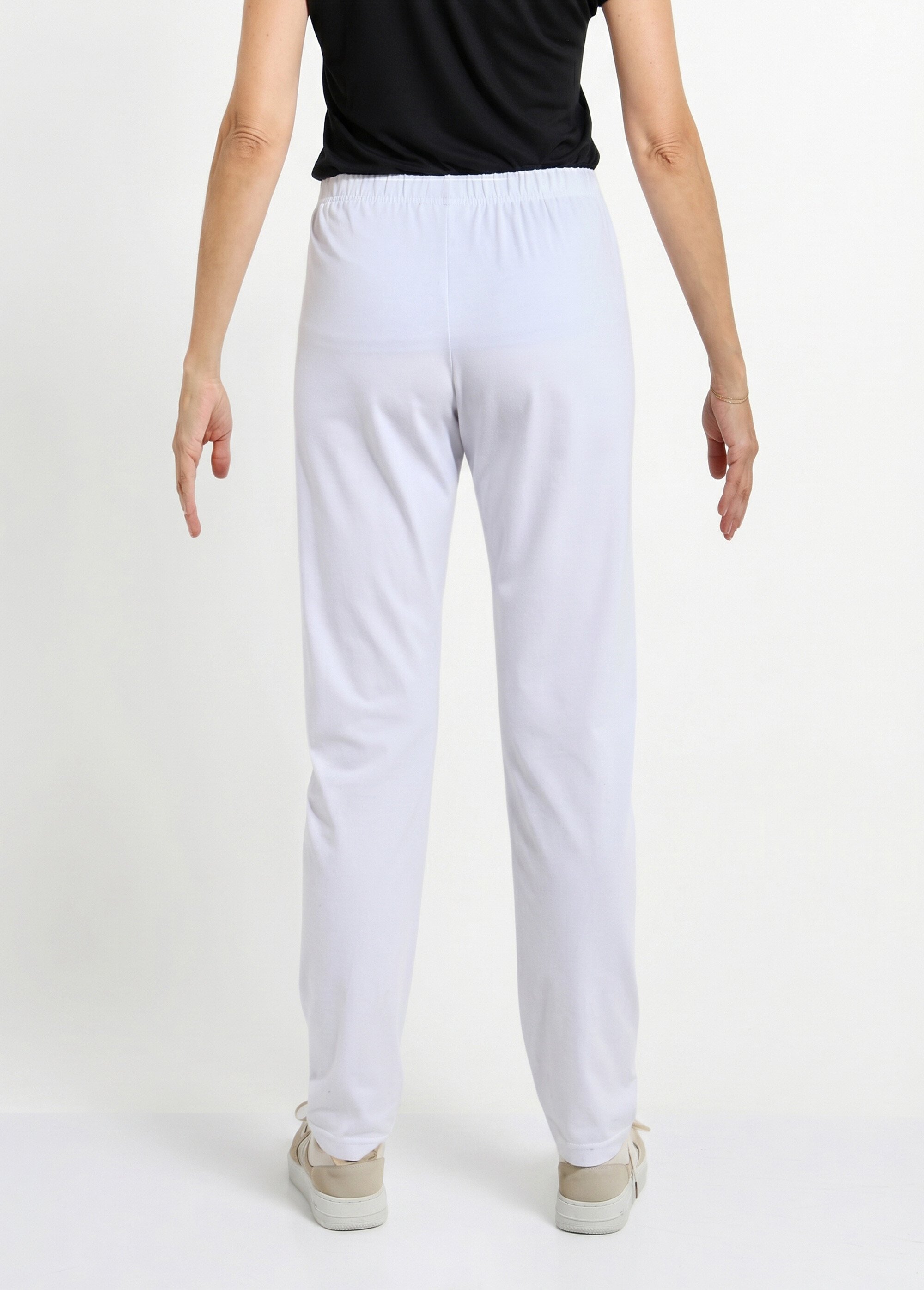 Legging taille élastiquée jersey coton Femme Blanc NOGENT DO1