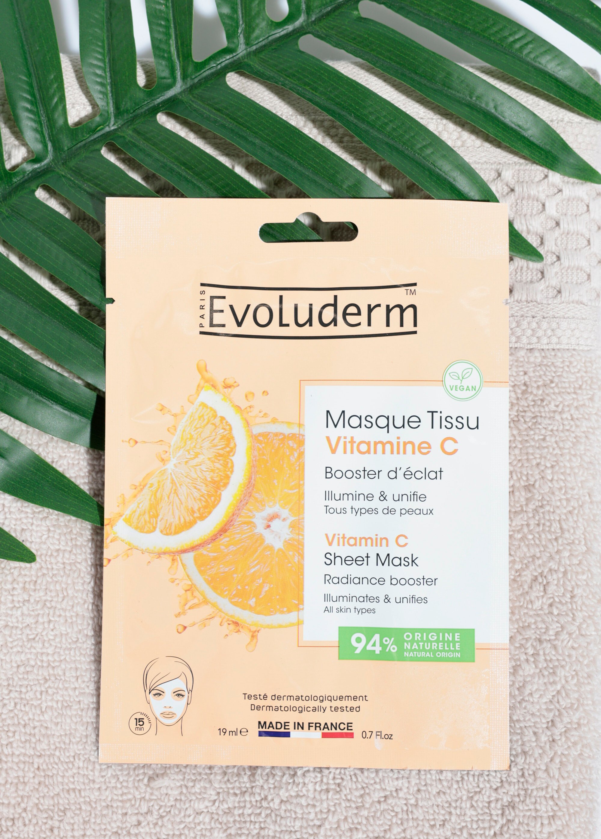 Masque booster d’éclat à la vitamine C Blanc EVO23036 SF1