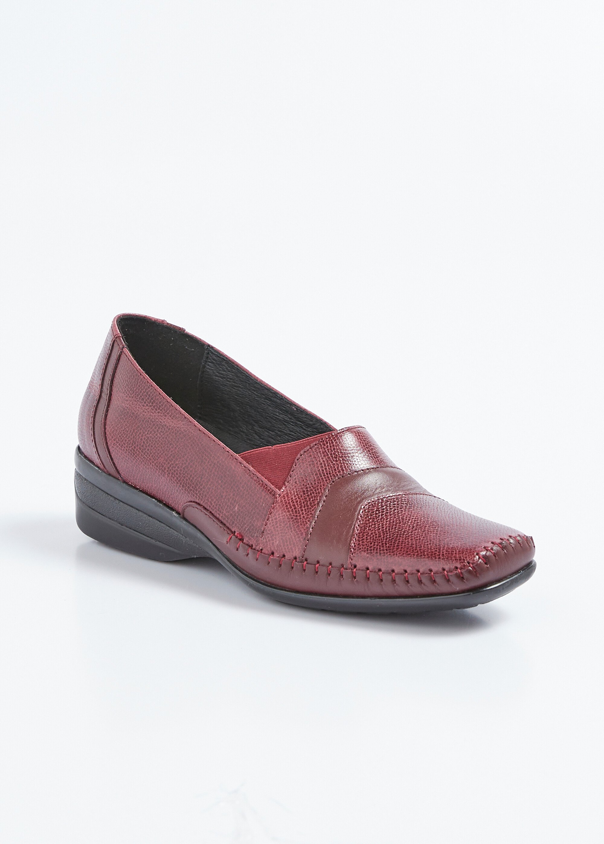 Mocassins compensés élastiqués cuir largeur confort