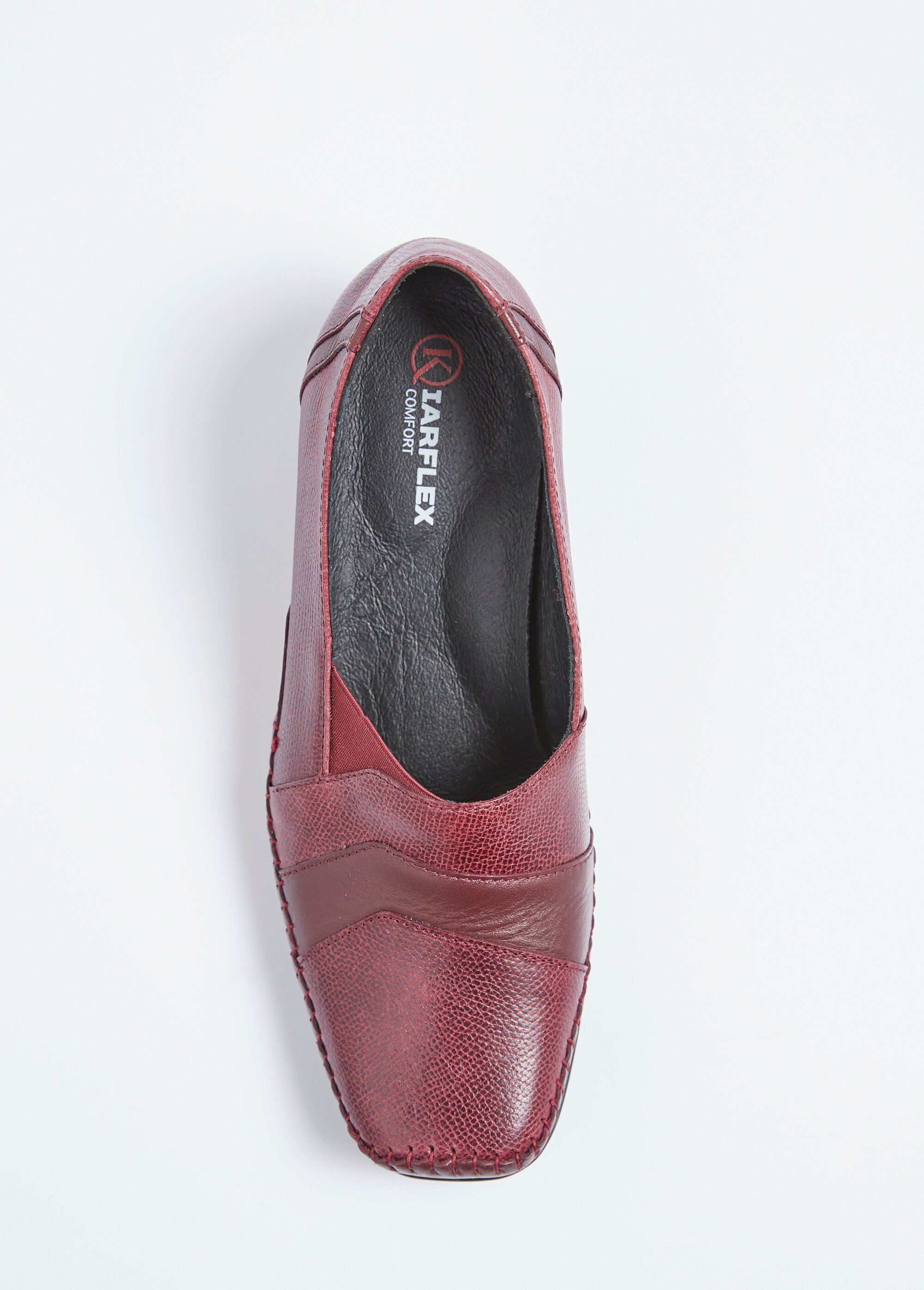 Mocassins compensés élastiqués cuir largeur confort Femme Rouge OBRIETTE OV1