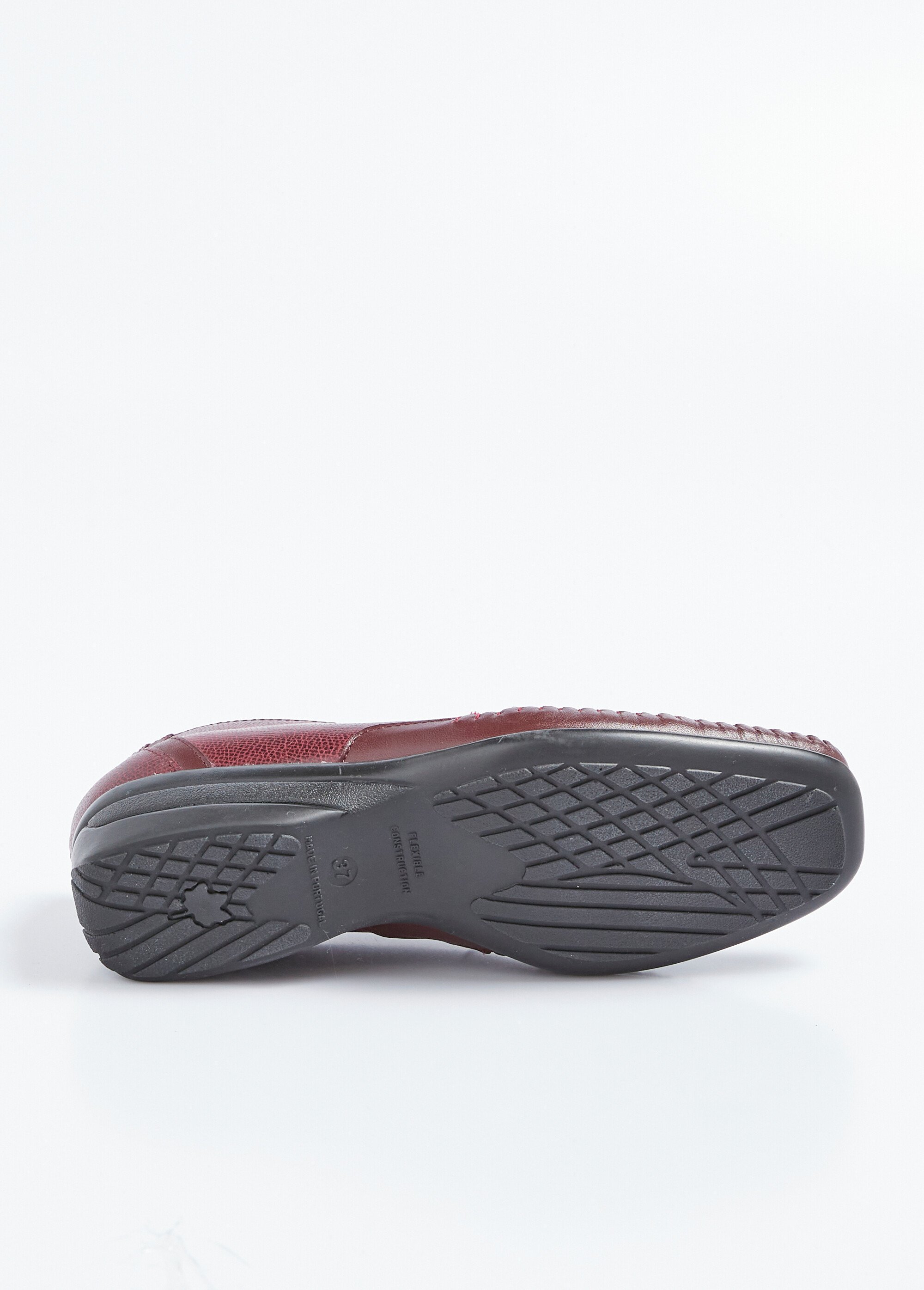 Mocassins compensés élastiqués cuir largeur confort Femme Rouge OBRIETTE UN1