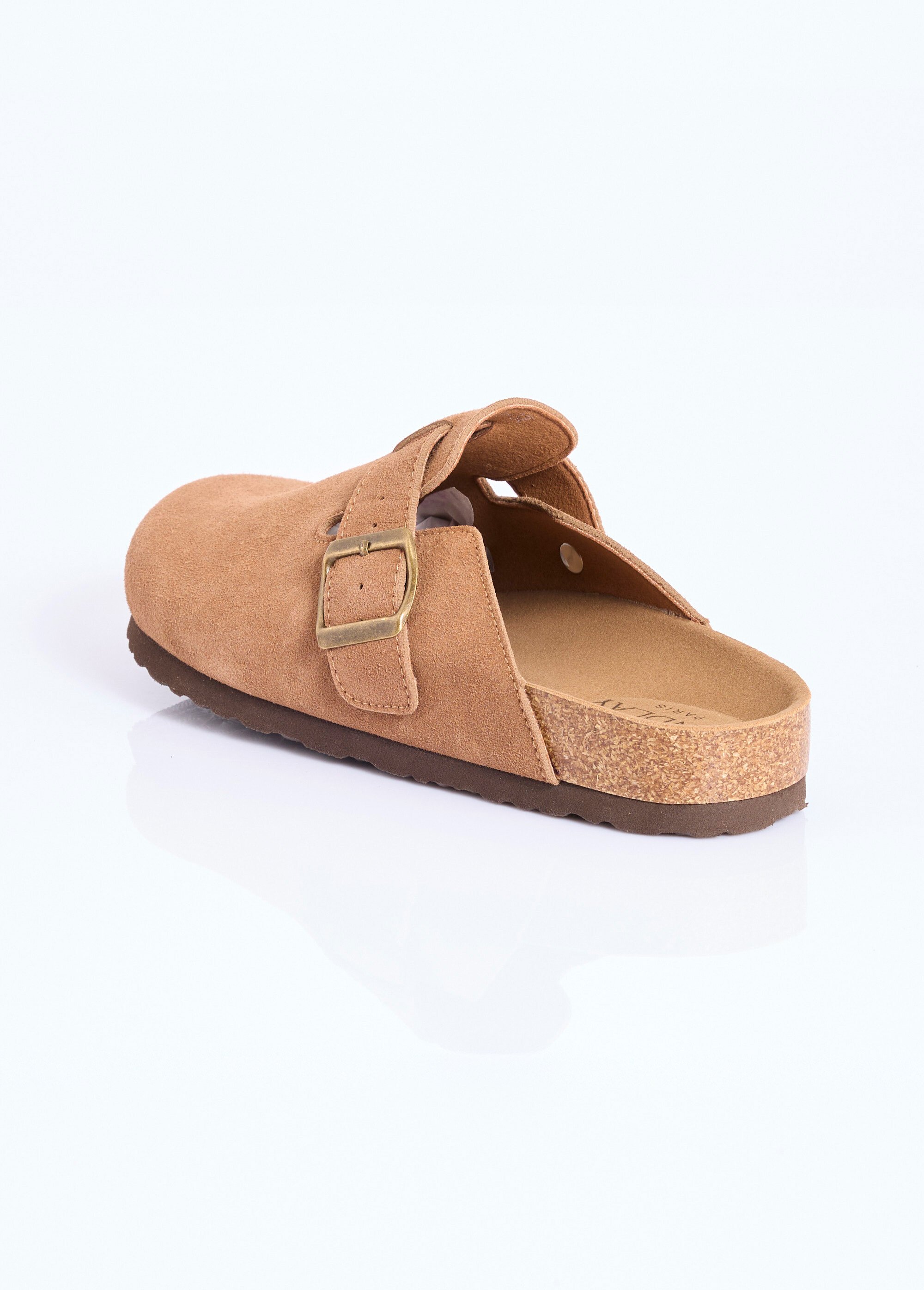 Mules sabots anatomiques en suédine Femme Marron COV23-78 DO1