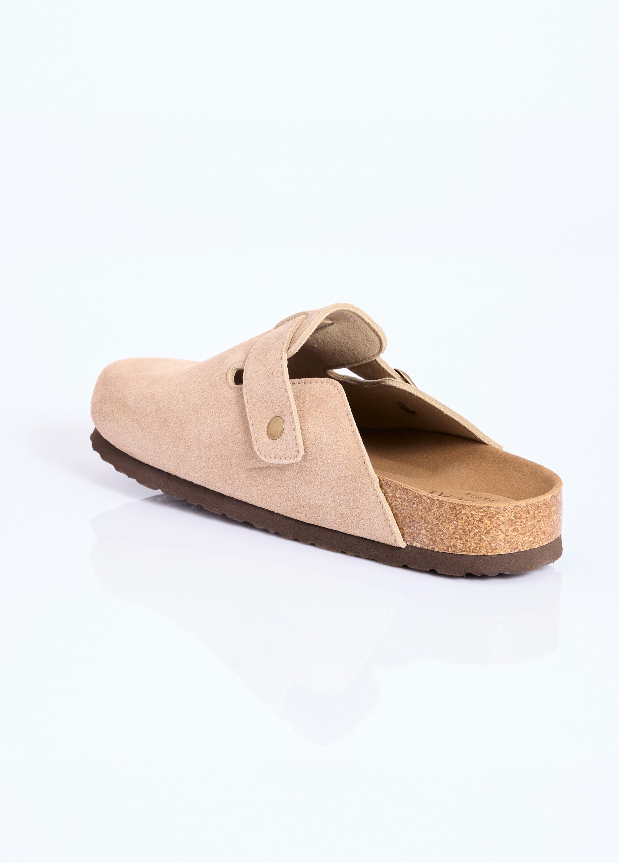 Mules sabots anatomiques en suédine Femme Beige COV23-78 DO1