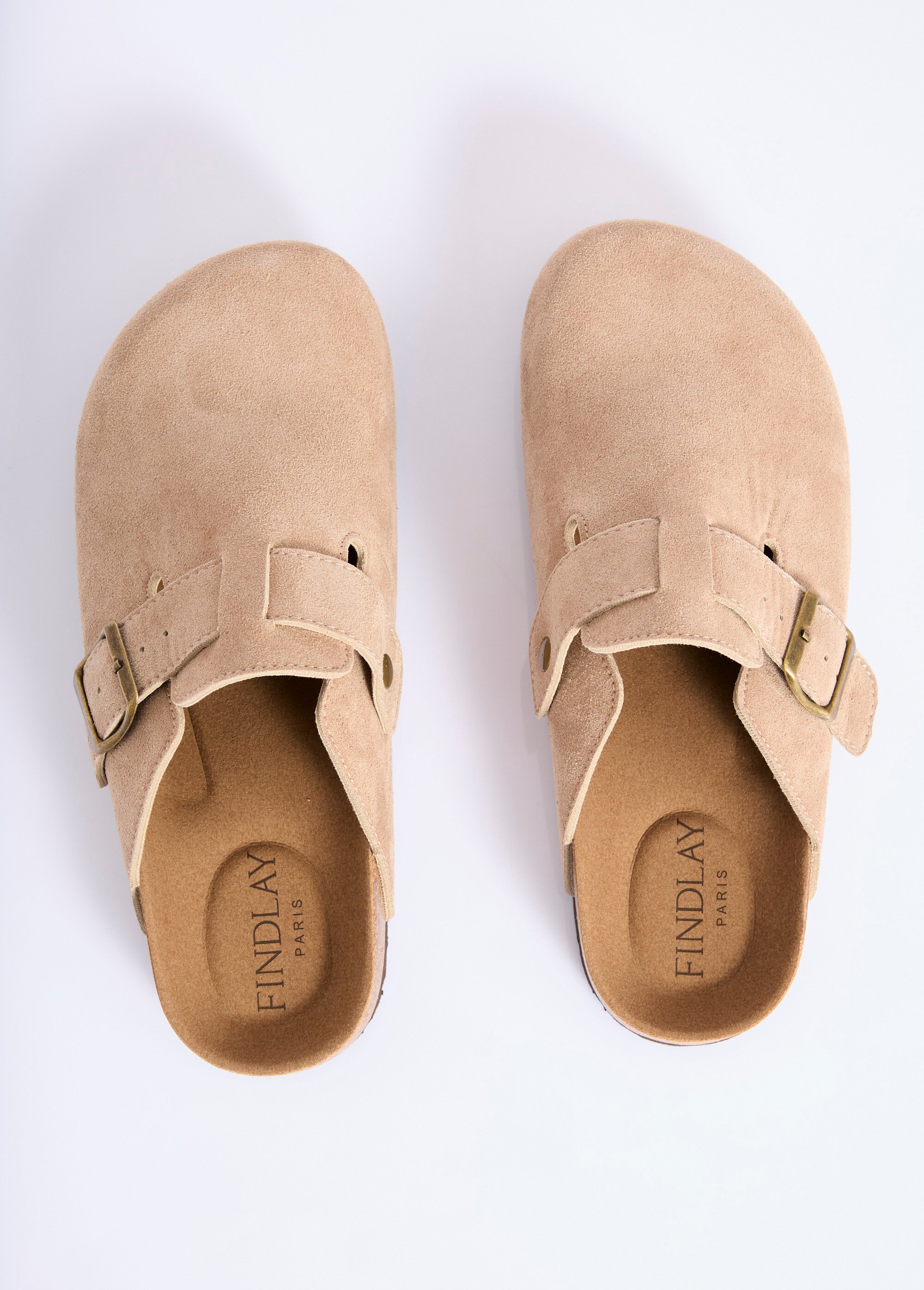 Mules sabots anatomiques en suédine Femme Beige COV23-78 OV1