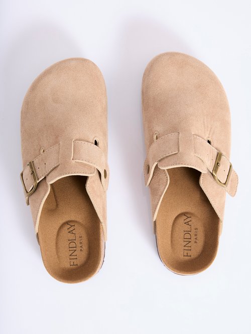 Mules sabots anatomiques en suédine Femme Beige COV23-78 OV1