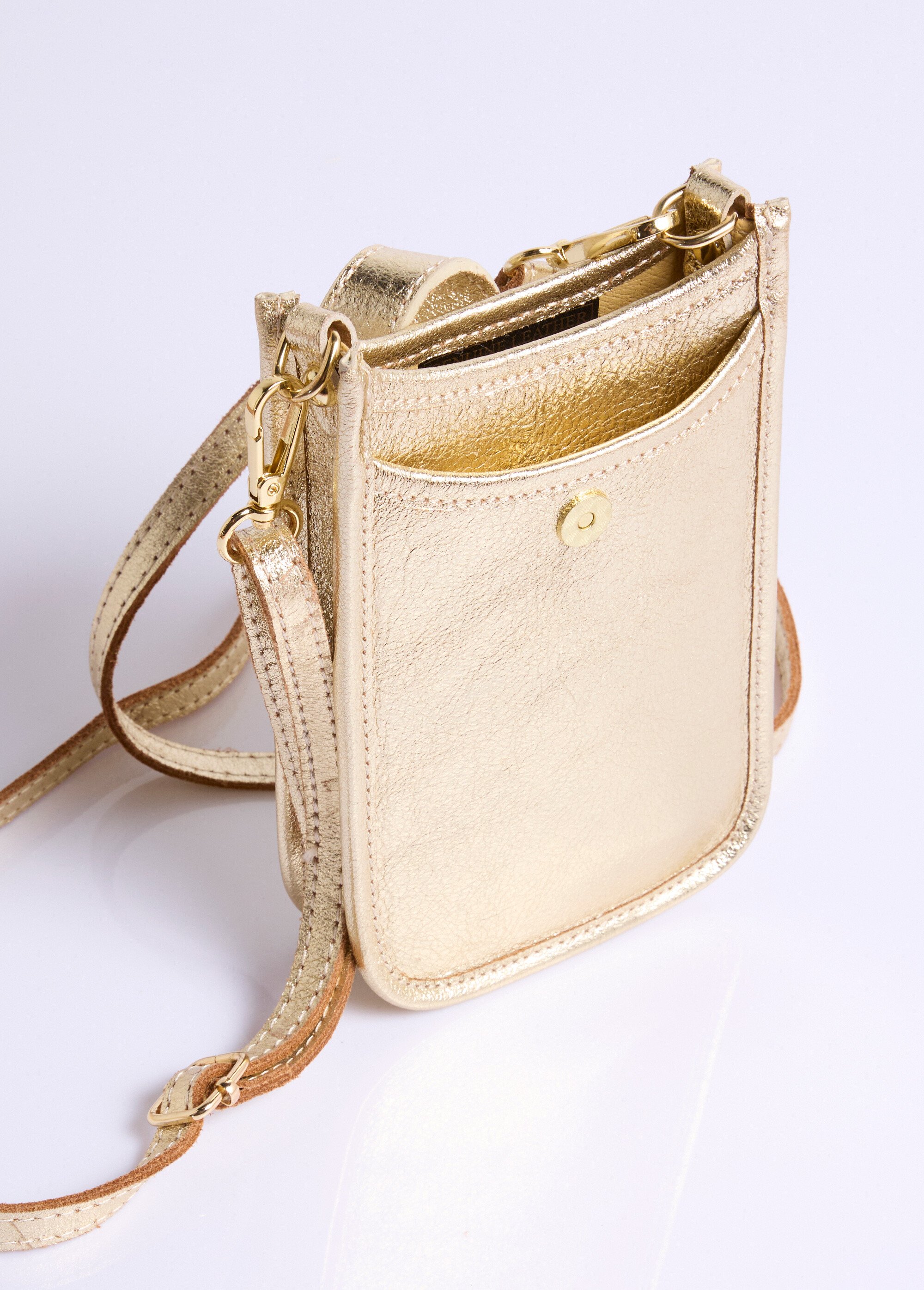 Sac téléphone en cuir Femme Doré UNEA DE1