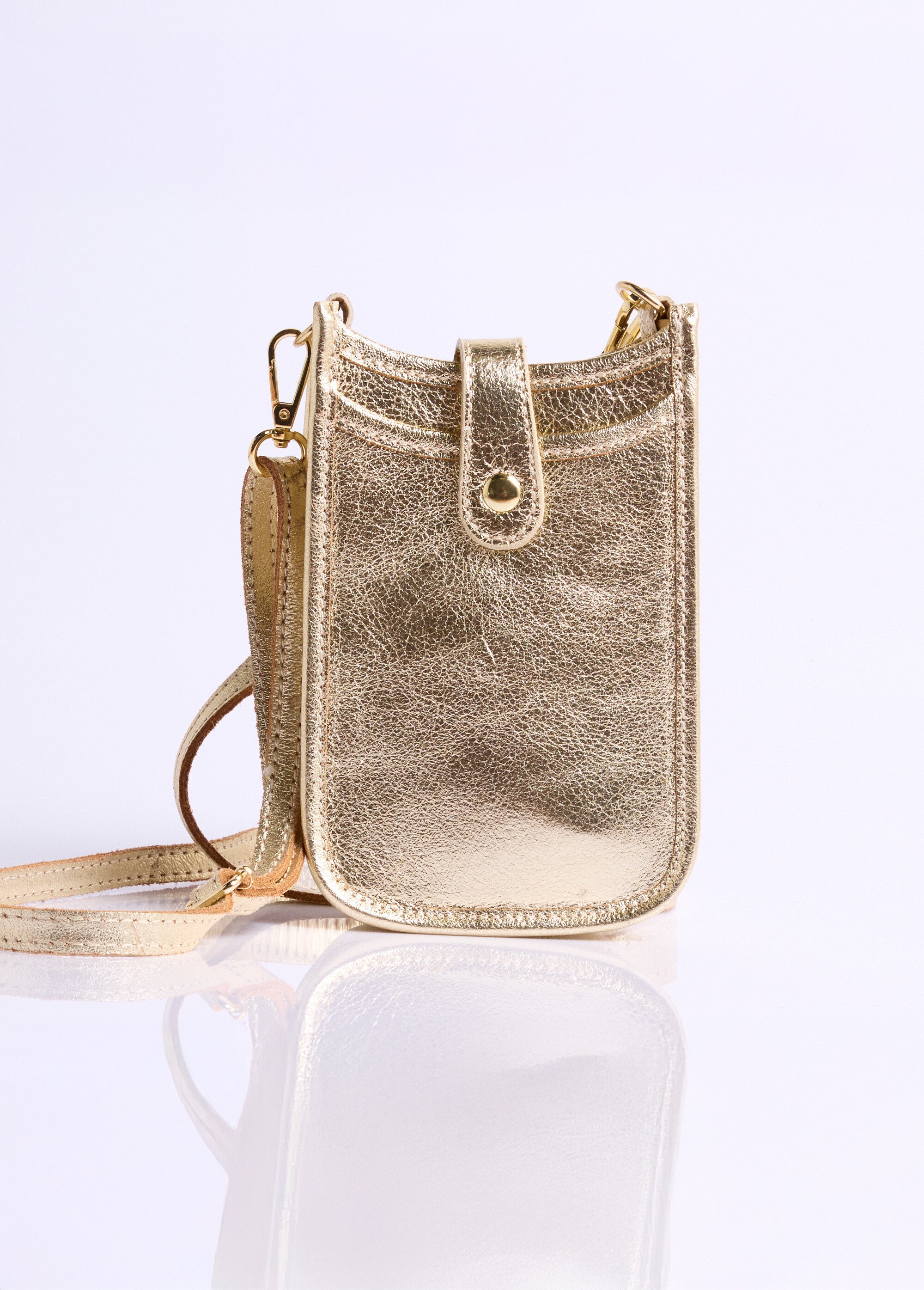 Sac téléphone en cuir Femme Doré UNEA FA1