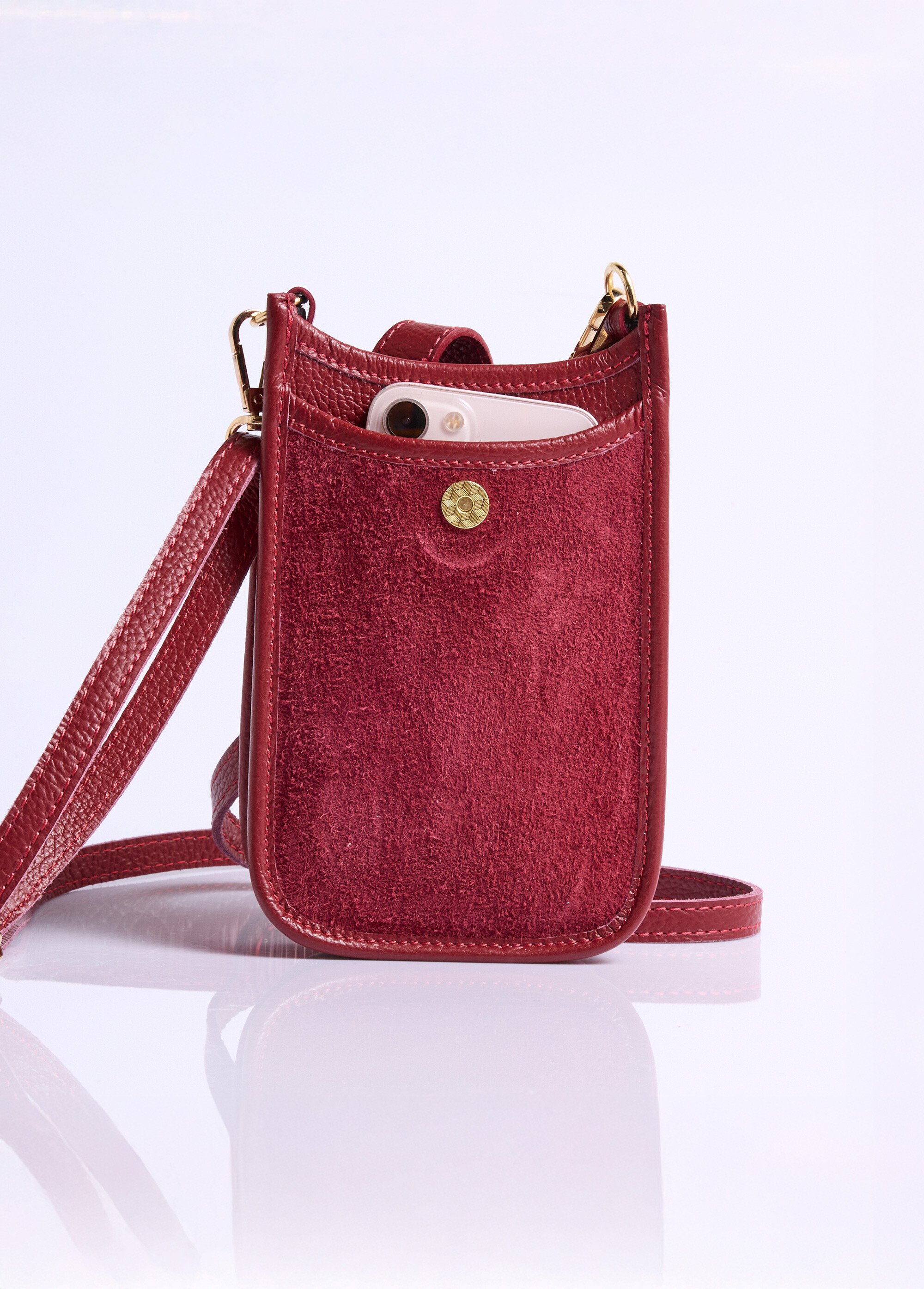 Sac téléphone en cuir Femme Rouge UNEA DE2