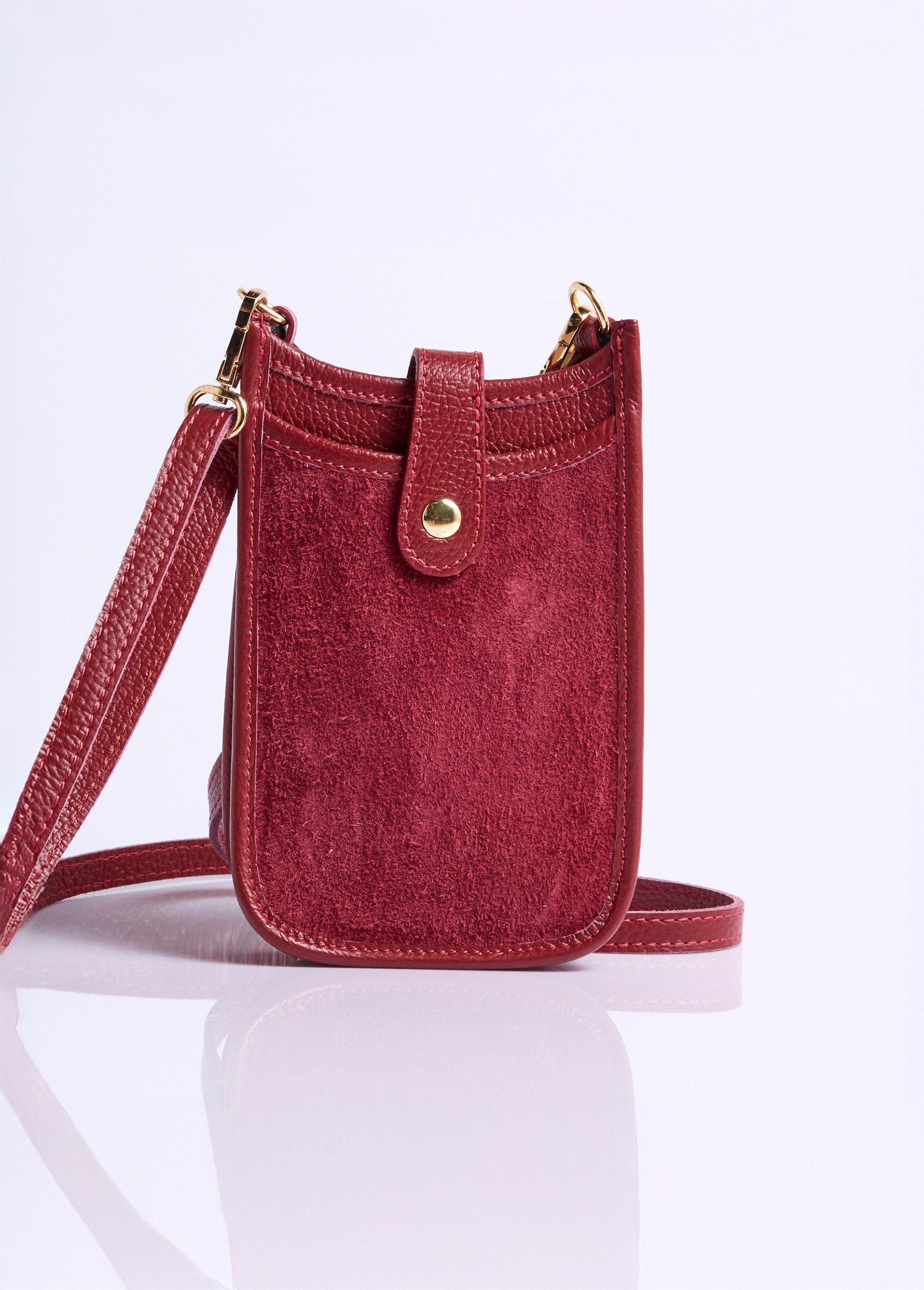 Sac téléphone en cuir Femme Rouge UNEA FA1
