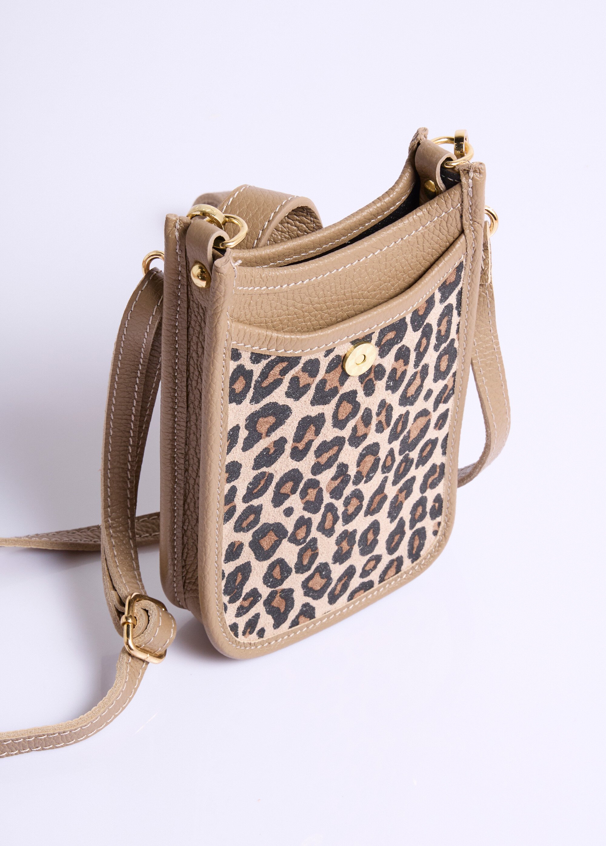 Sac téléphone en cuir Femme LEOPARD UNEA DE1