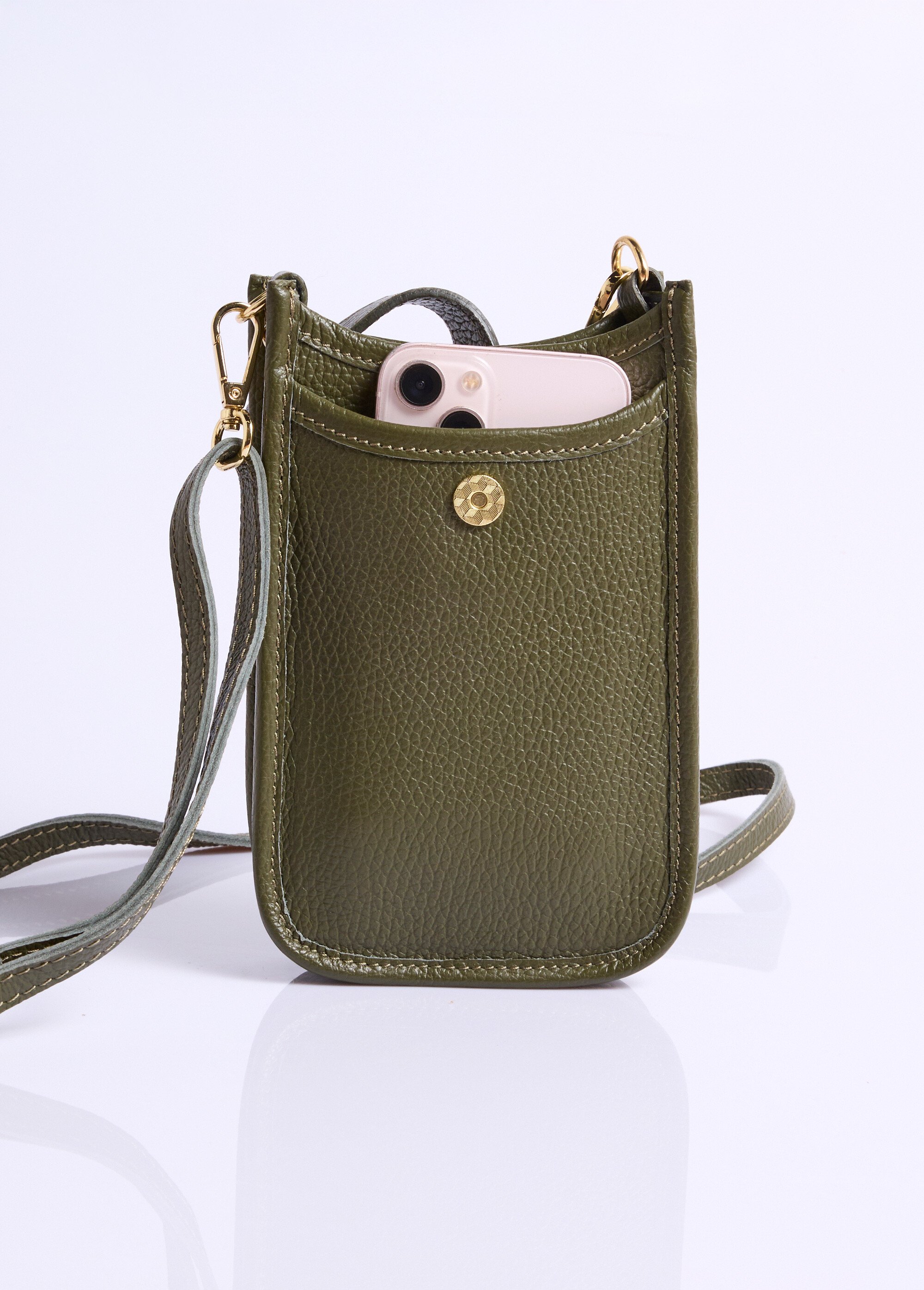 Sac téléphone en cuir Femme Vert UNEA DE2