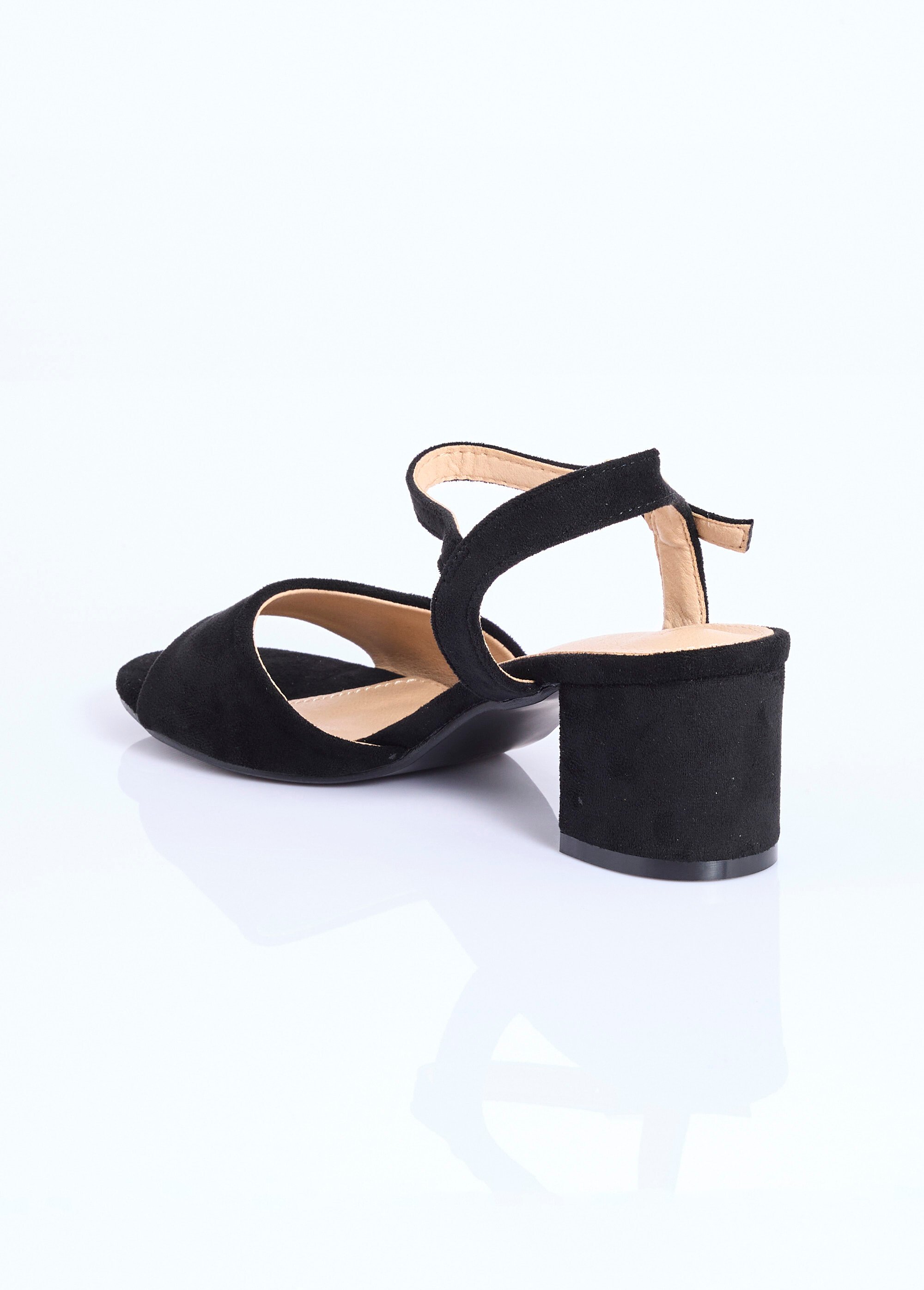 Sandales chic en simili cuir ou suédine Femme Noir COVX5-388 DO1