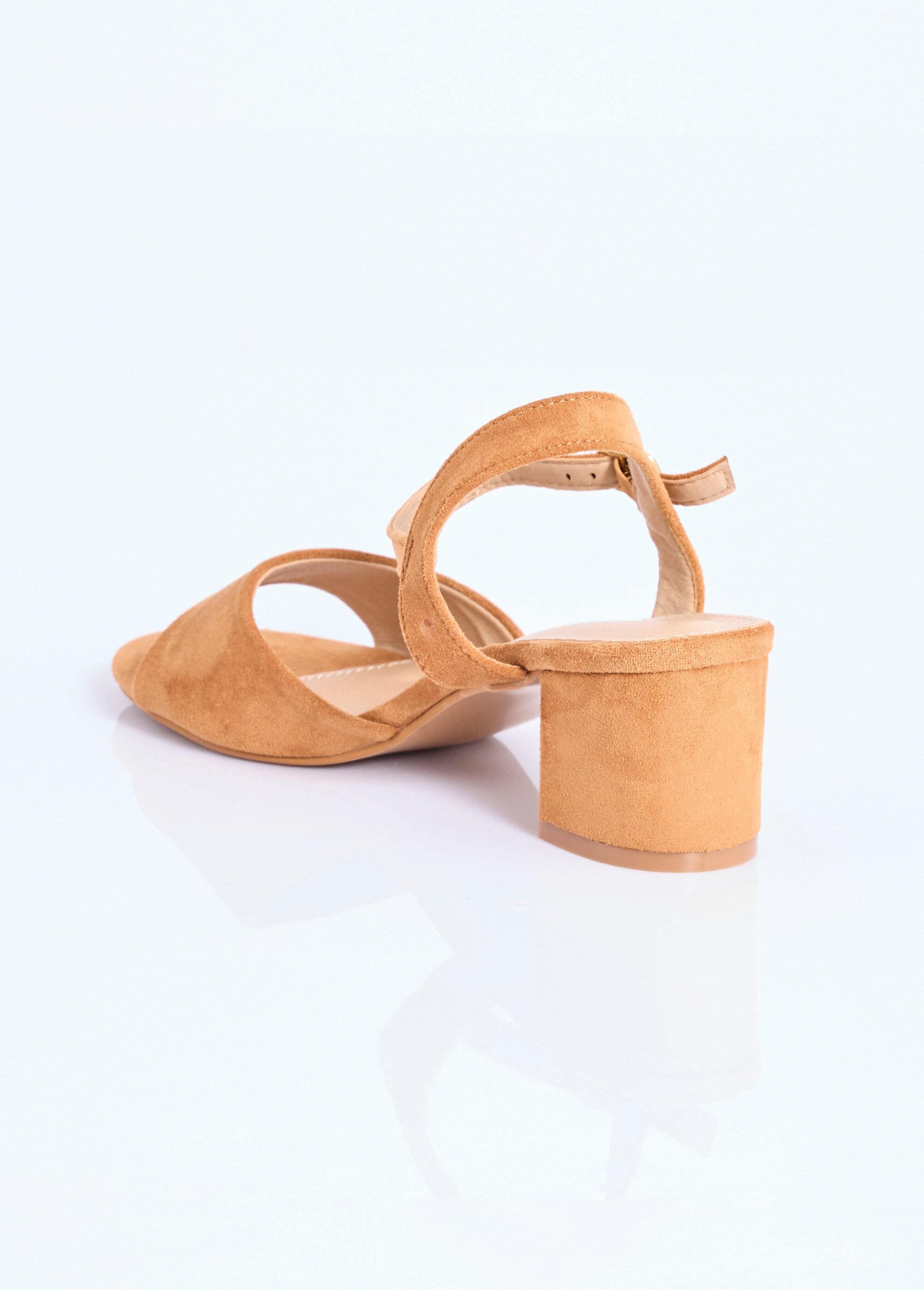 Sandales chic en simili cuir ou suédine Femme Marron COVX5-388 DO1