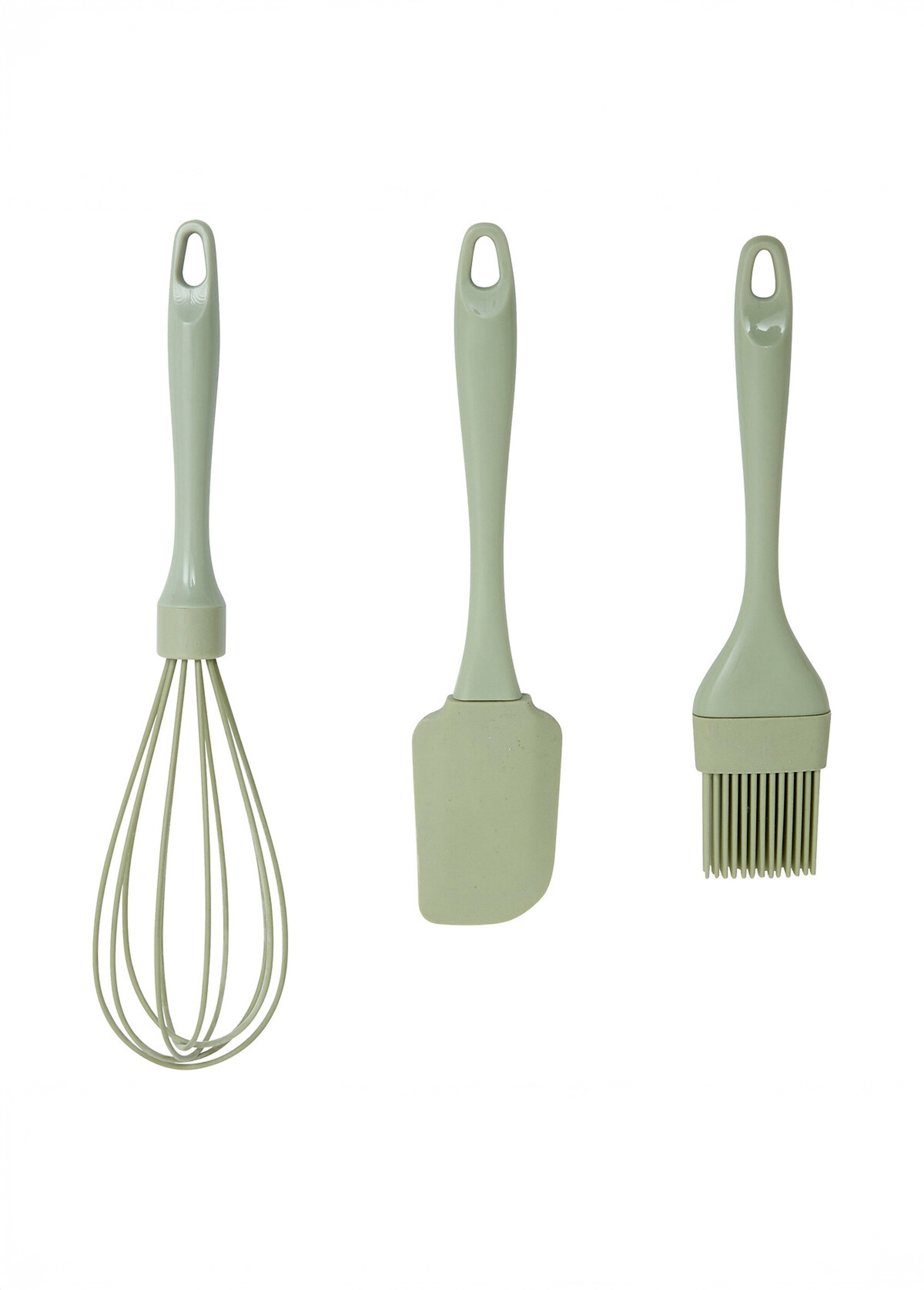 Set 3 ustensiles monochromes, silicone VERT JJA-209620 FA1
