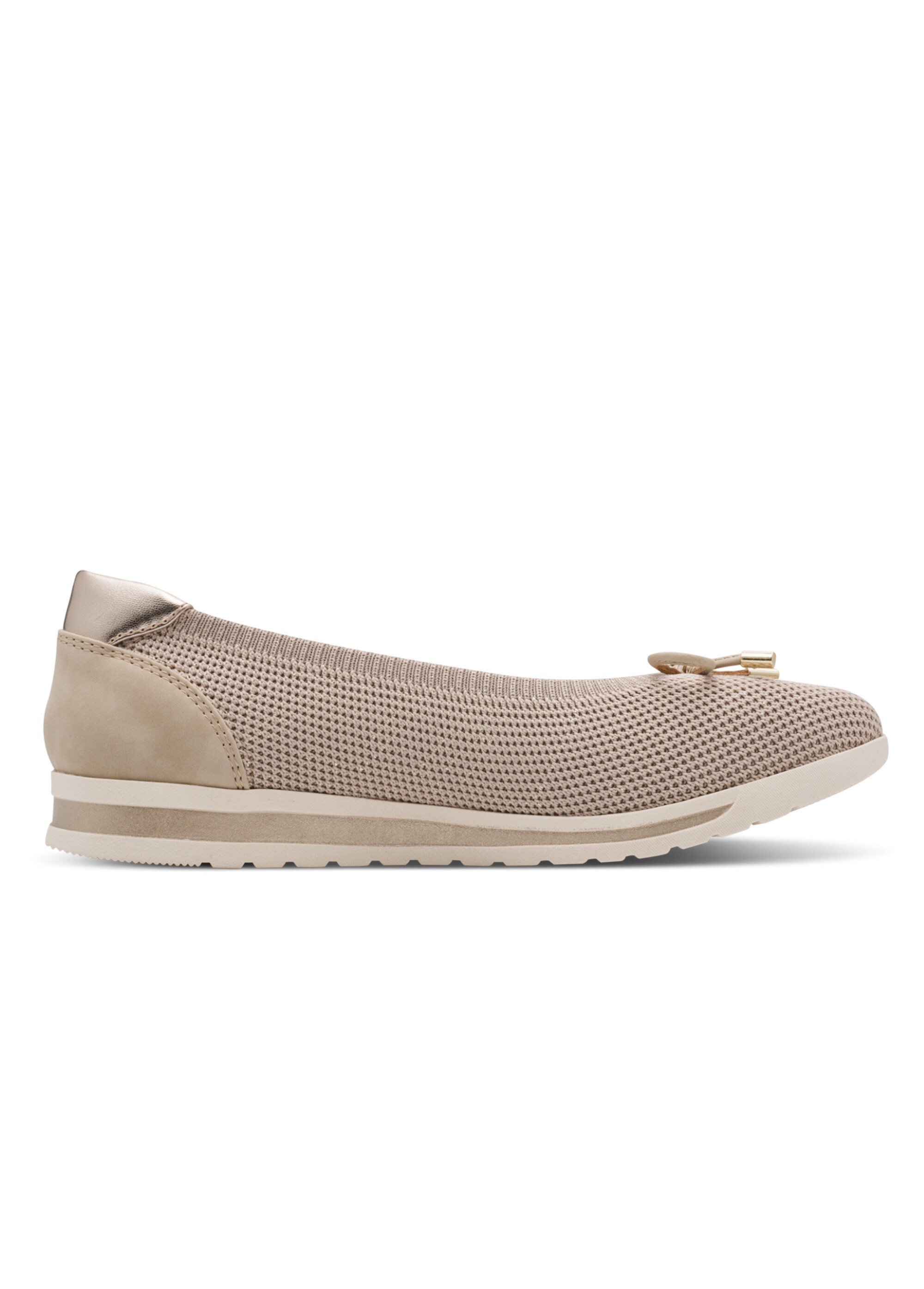 Ballerines compensées en maille mesh Femme Beige JAN-82217046 DR1