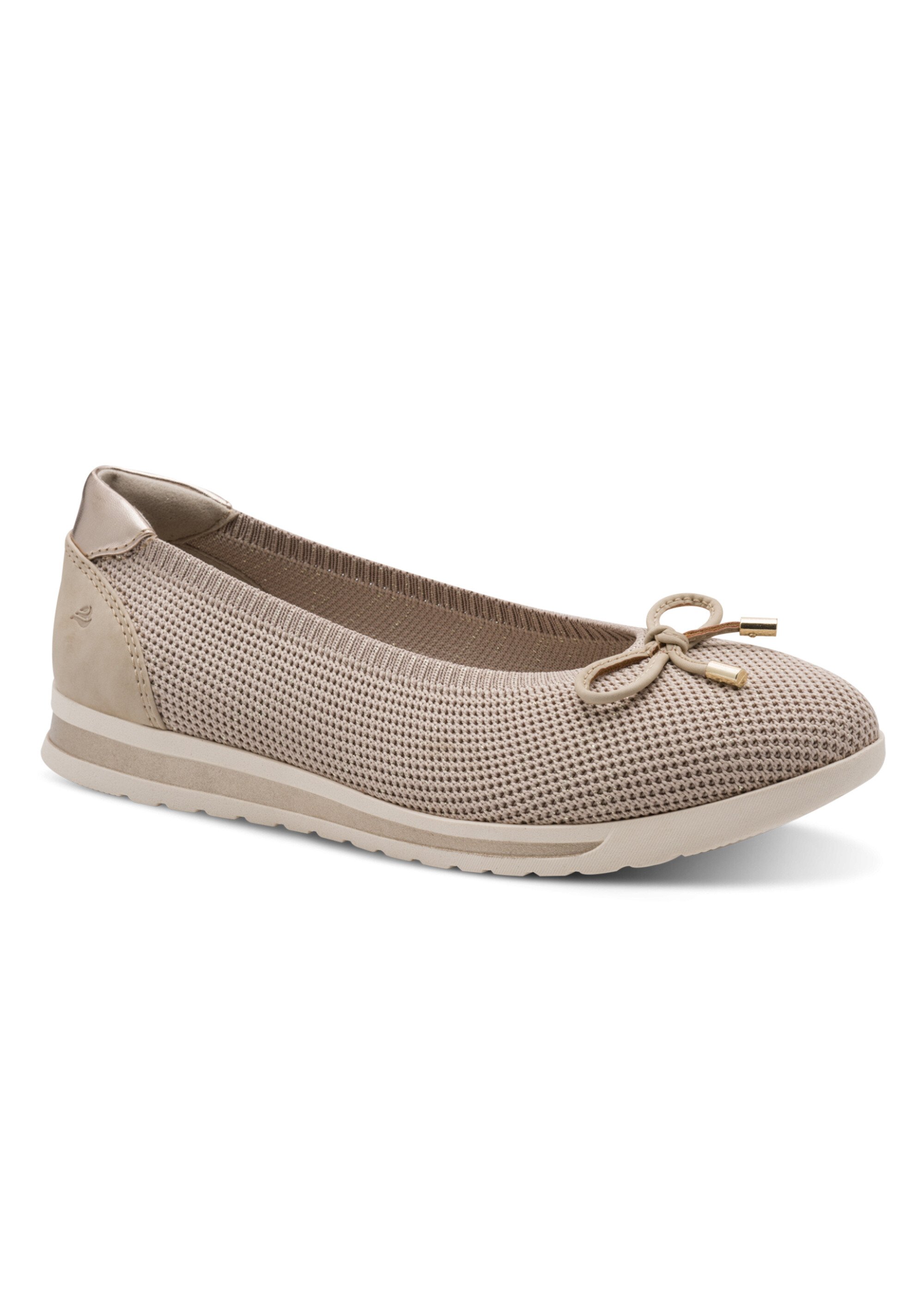 Ballerines compensées en maille mesh Femme Beige JAN-82217046 FA1