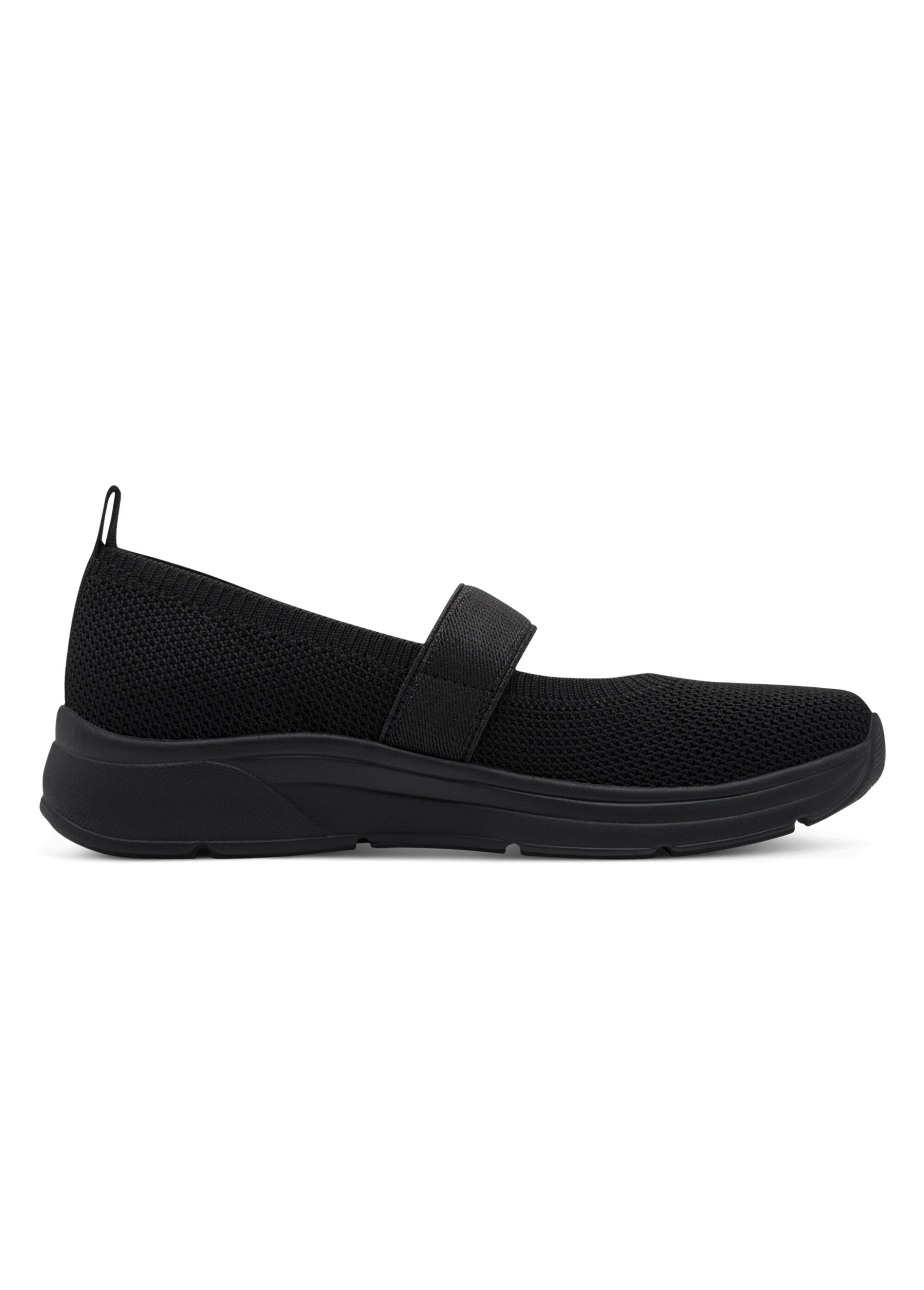 Ballerines sportswear dessus élastiqué Femme Noir JAN-82218346 DR1