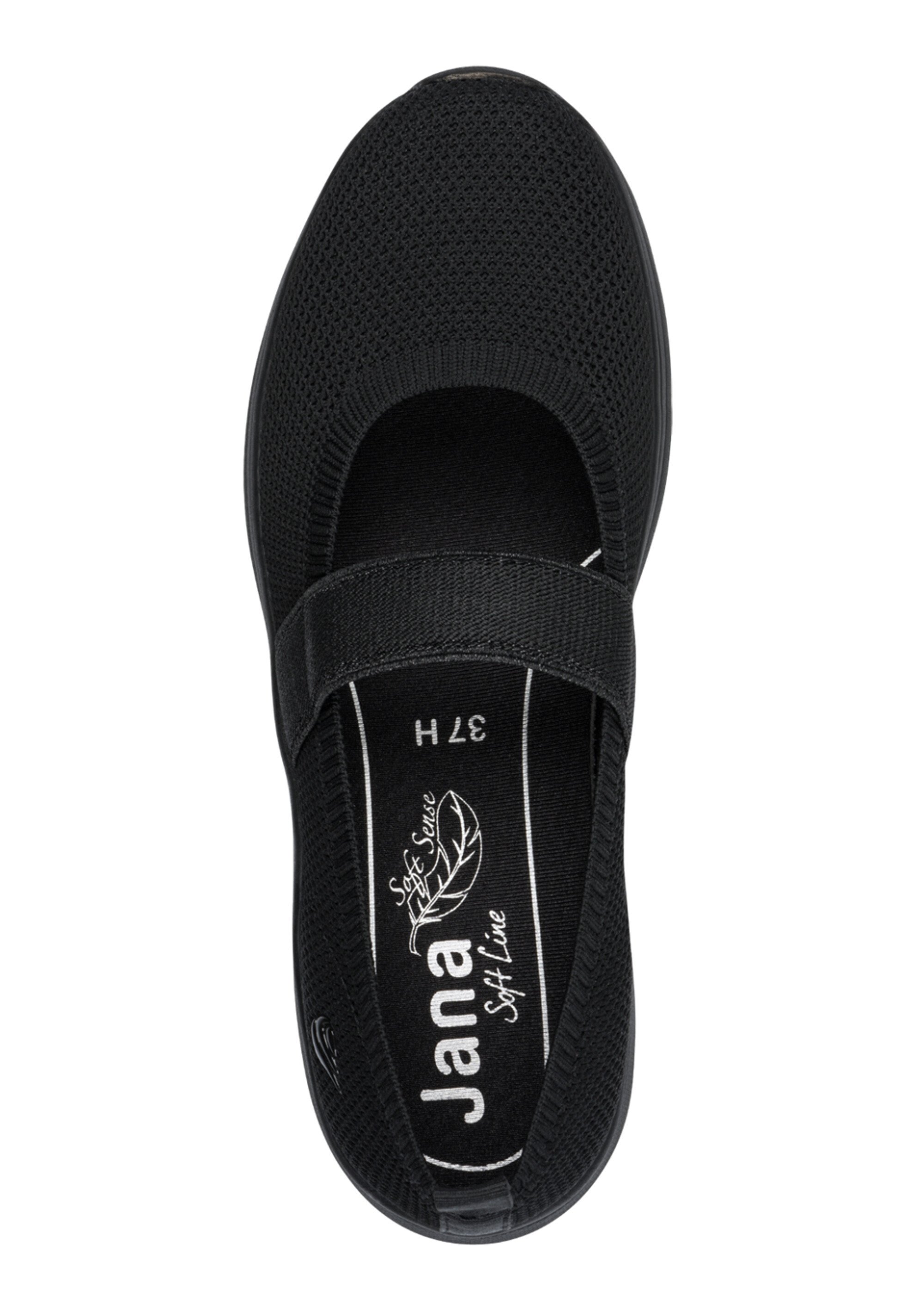 Ballerines sportswear dessus élastiqué Femme Noir JAN-82218346 OV1