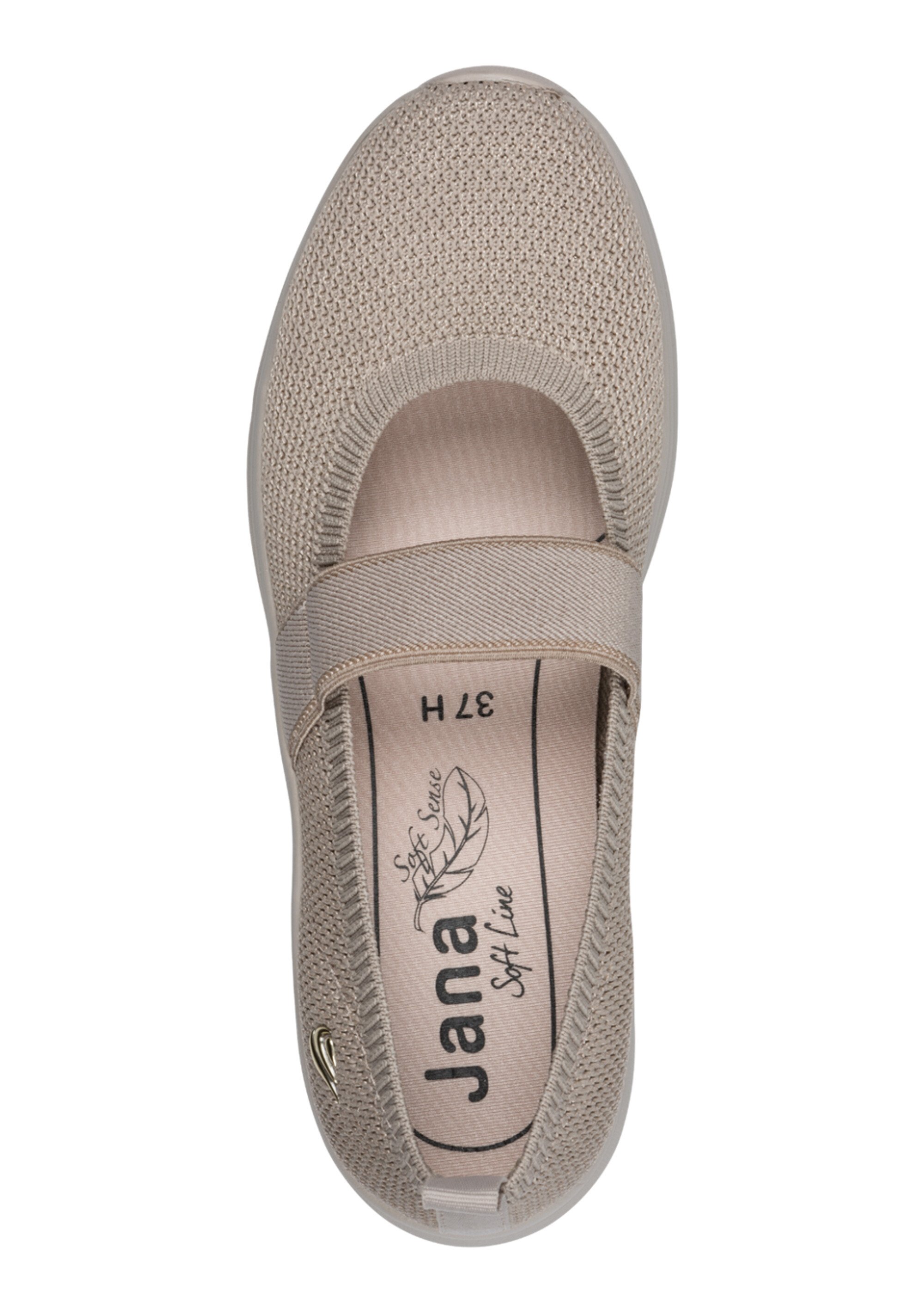 Ballerines sportswear dessus élastiqué Femme Gris JAN-82218346 OV1