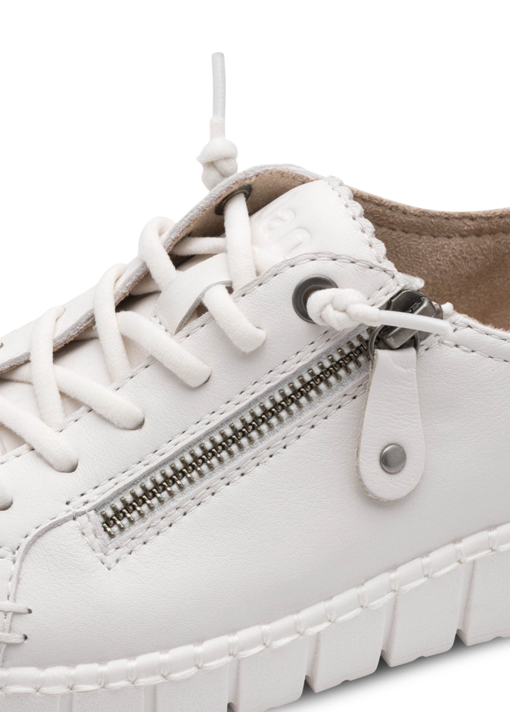 Baskets monochromes avec lacets et zip