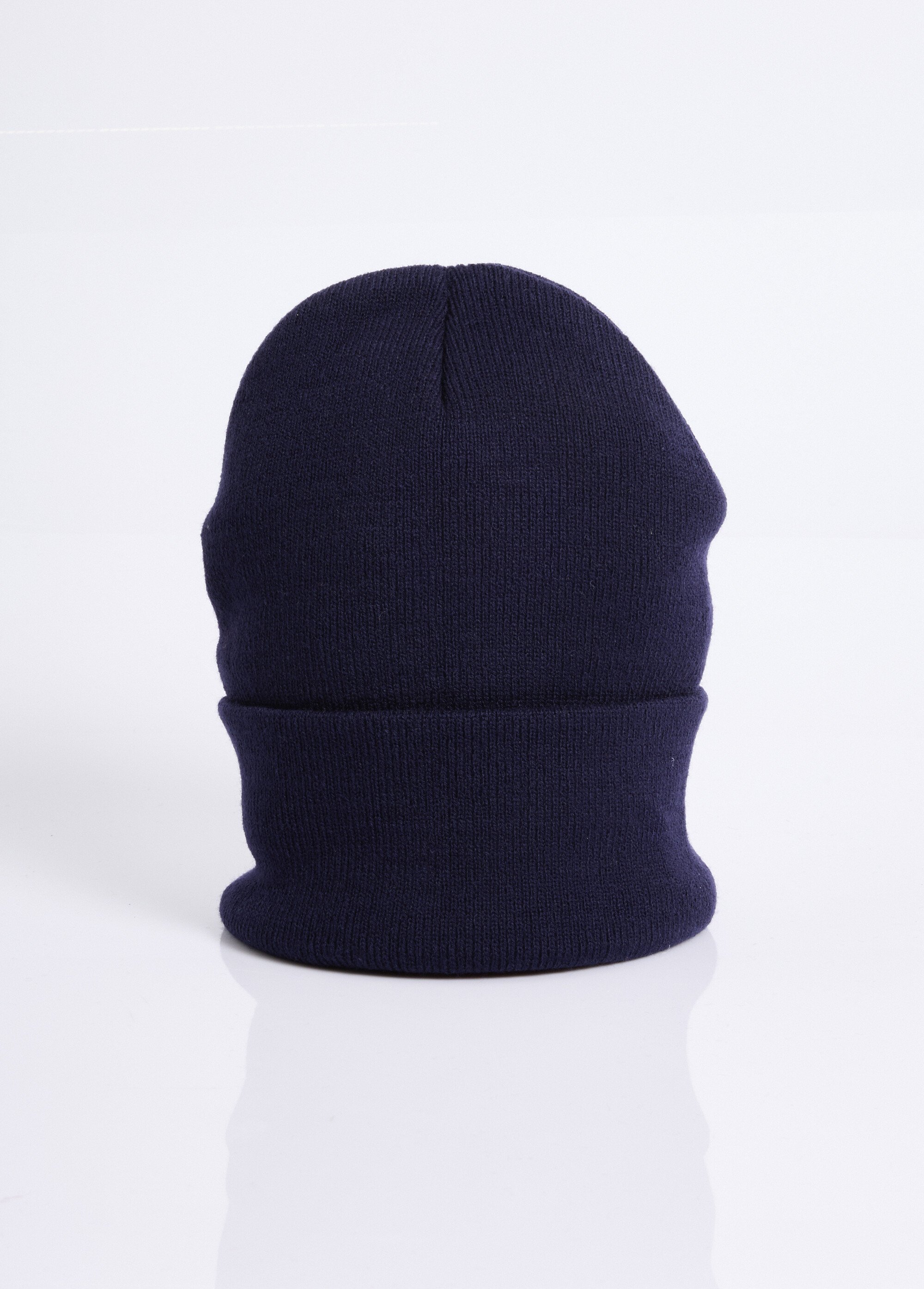 Bonnet en maille fines cotes à revers Homme Bleu NES180SHM1801 FA1