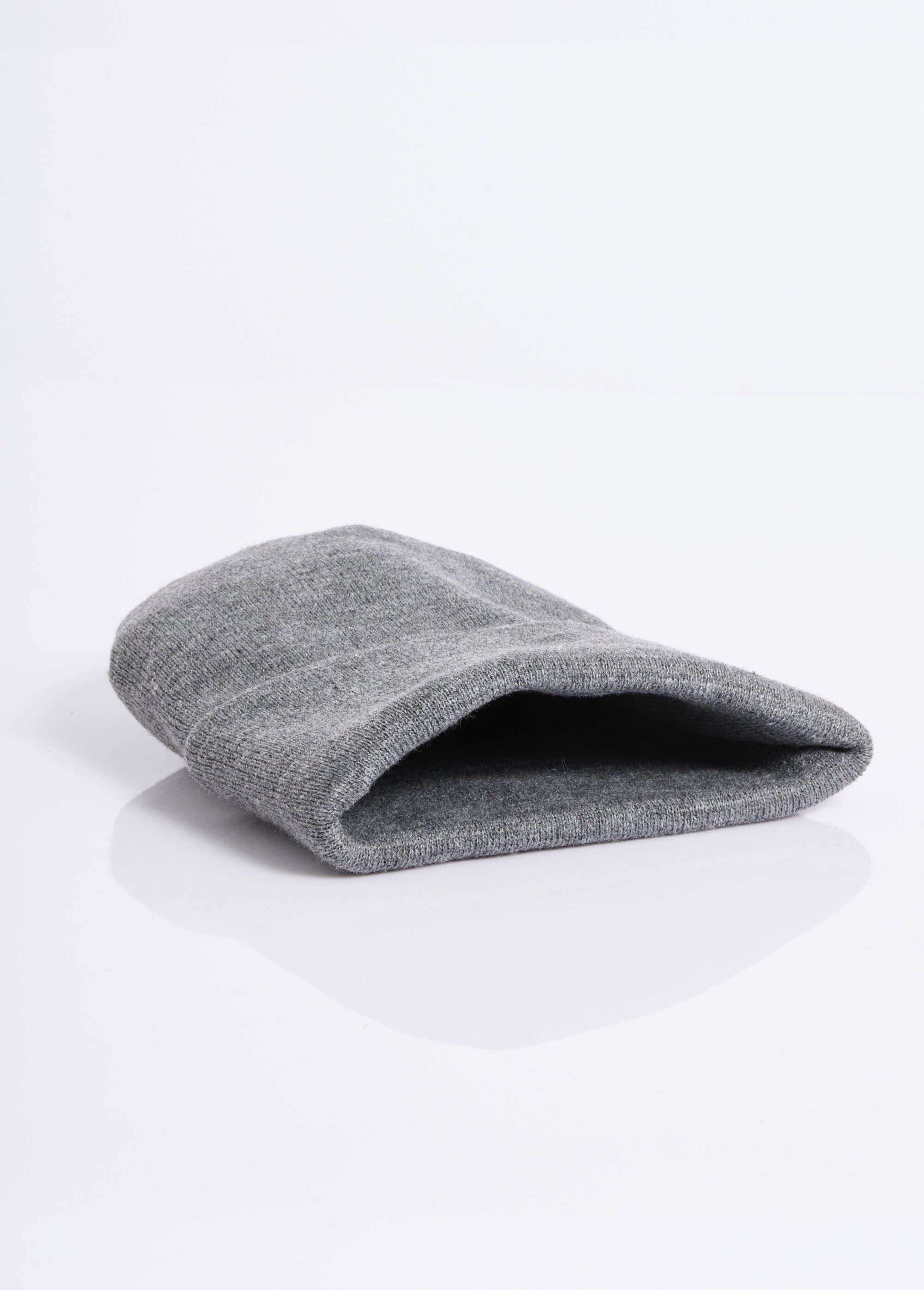 Bonnet en maille fines cotes à revers Homme Gris NES180SHM1801 DE1