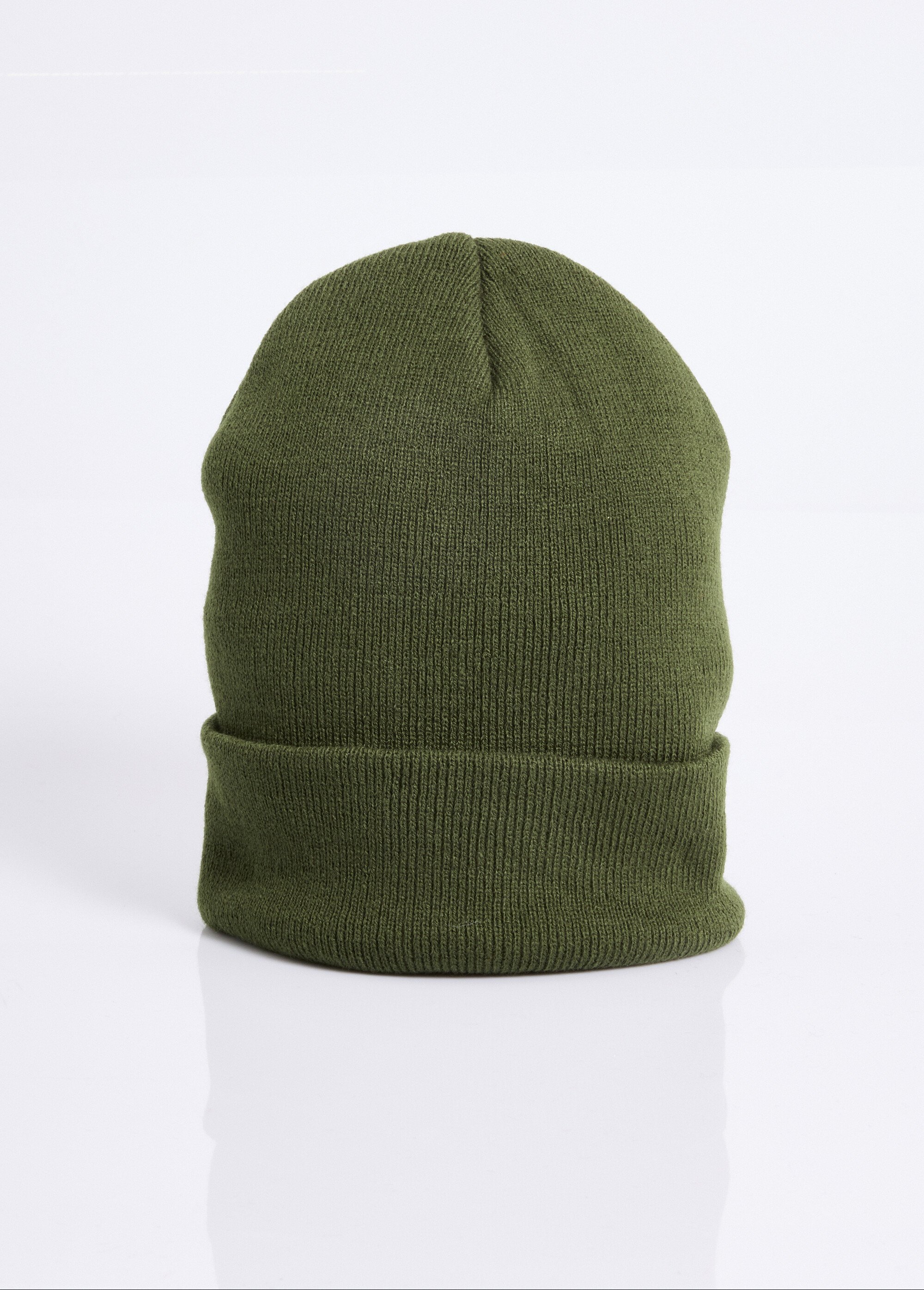 Bonnet en maille fines cotes à revers