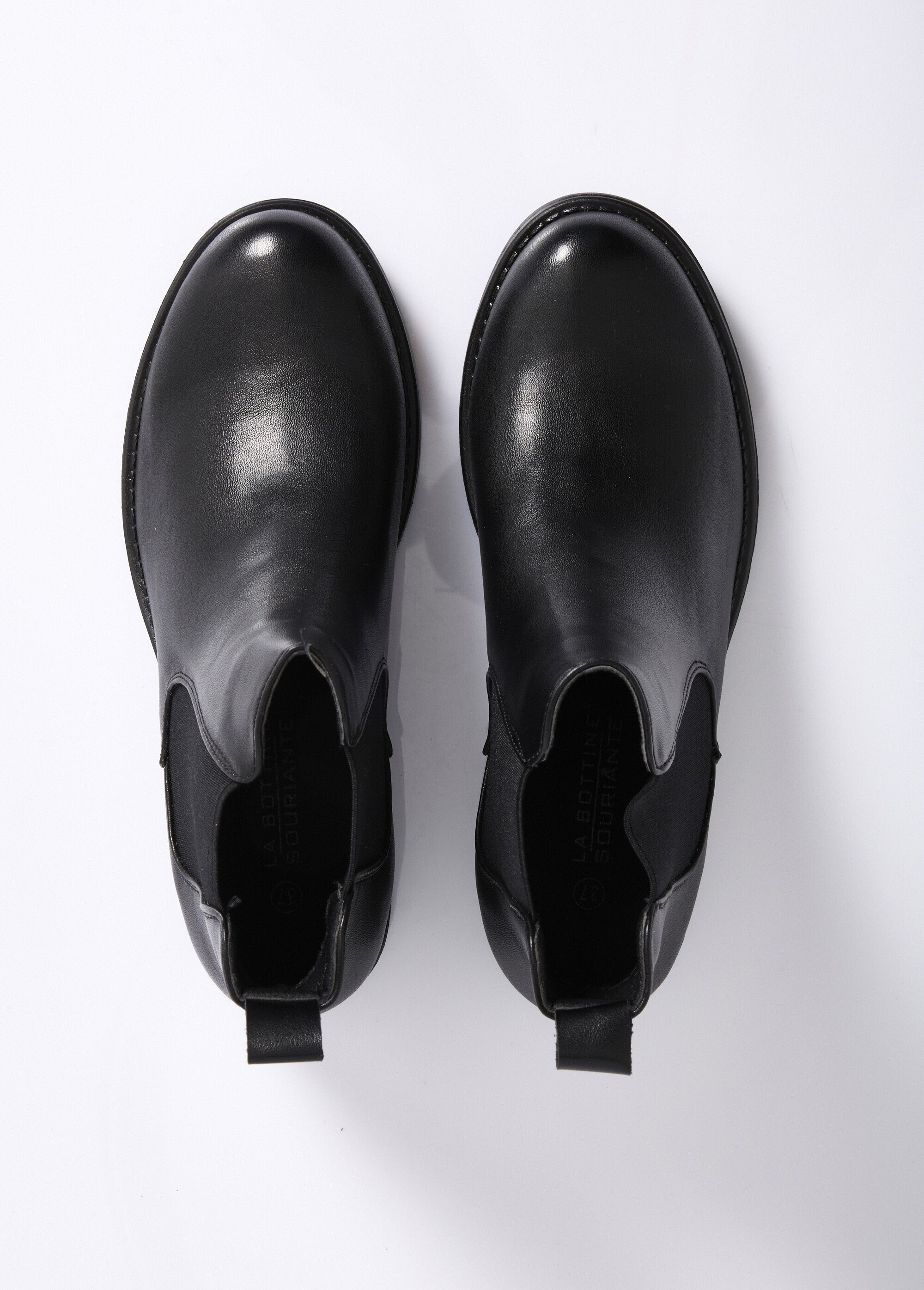 Boots Chelsea semelle antidérapante Femme Noir LBS-DQY2805 OV1