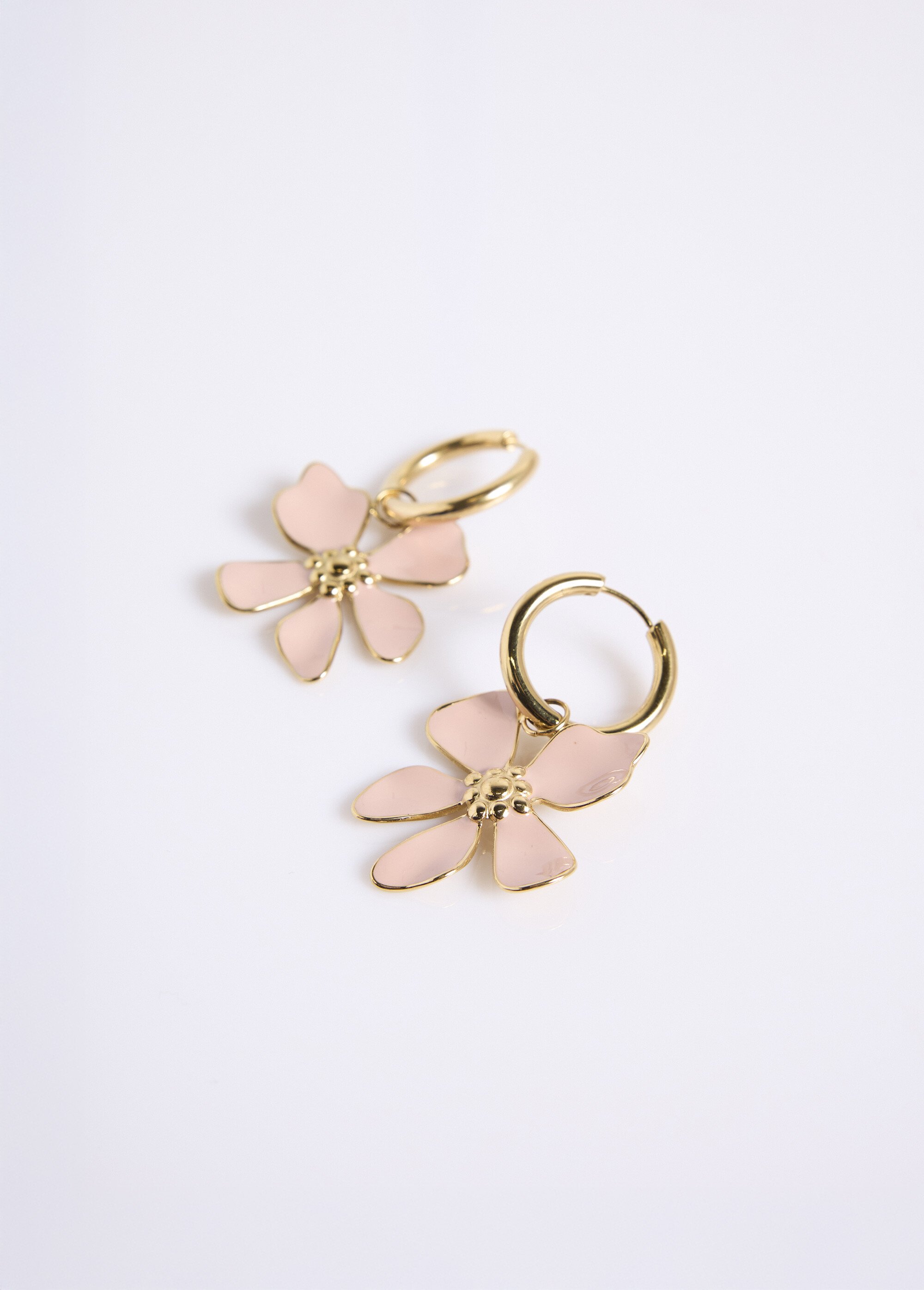 Boucles d'oreilles avec breloque fleur