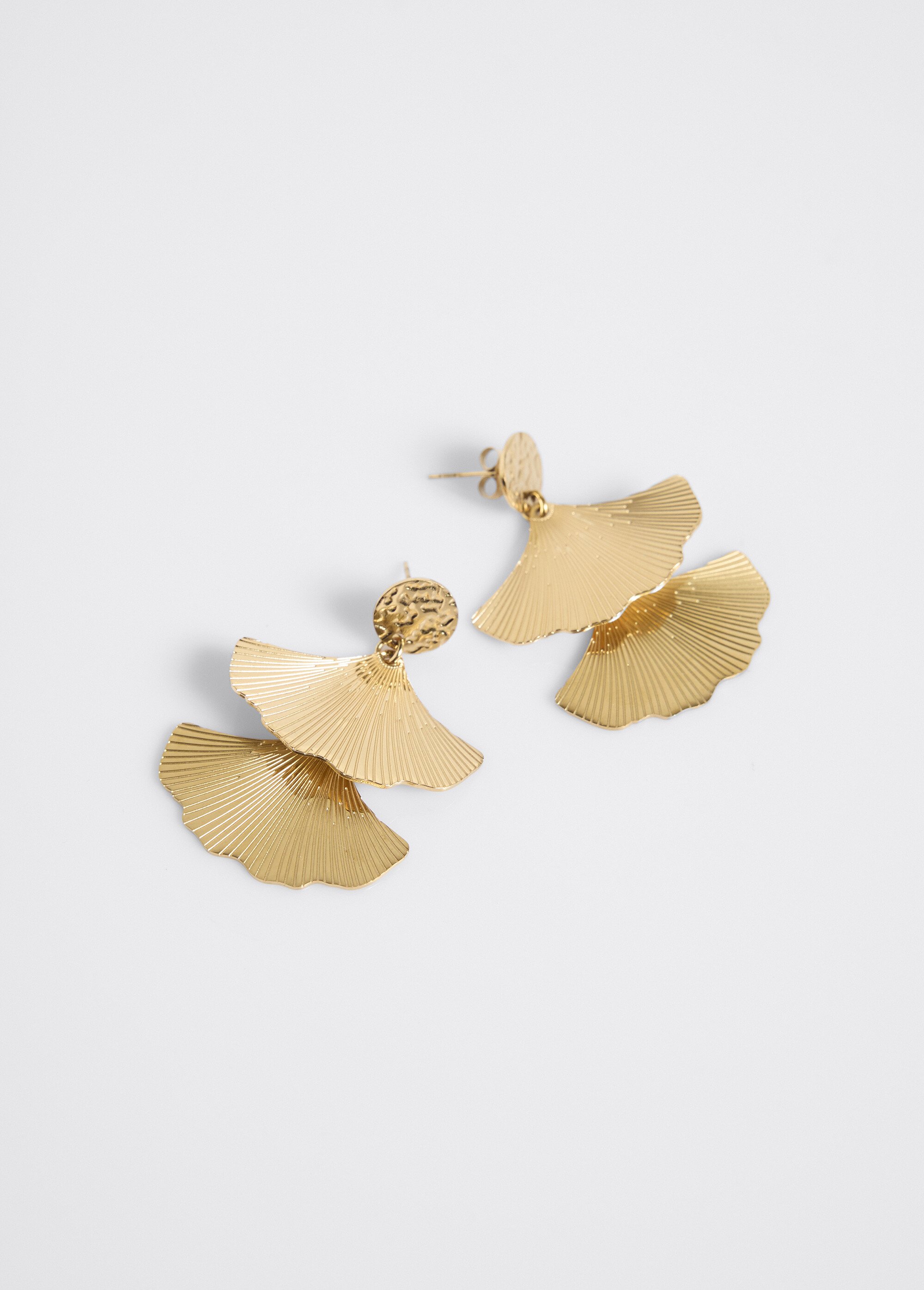 Boucles d'oreilles breloques ginkgo acier inoxydable