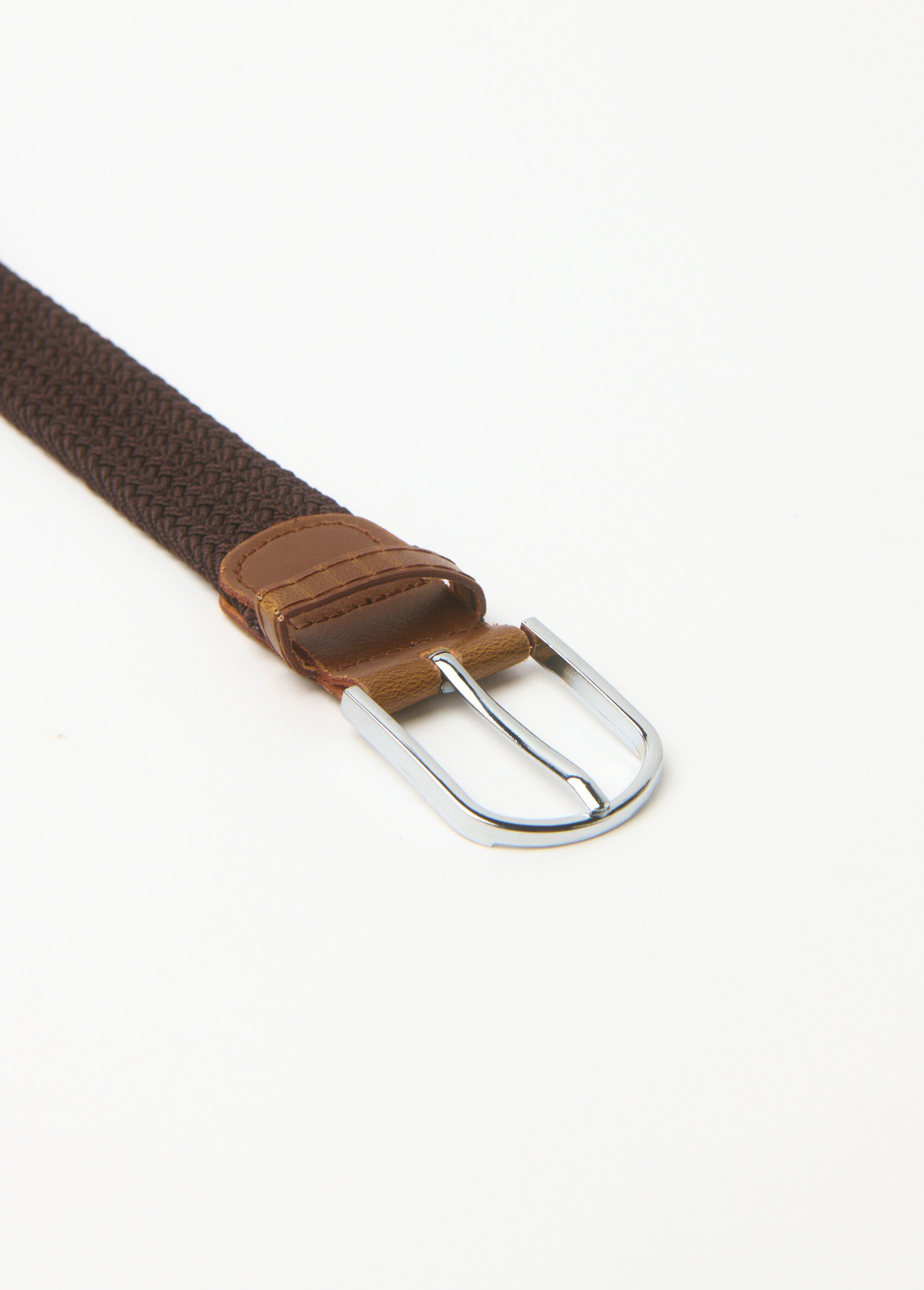 Ceinture taille unique extensible tressée Homme Marron NESMBLT DE2