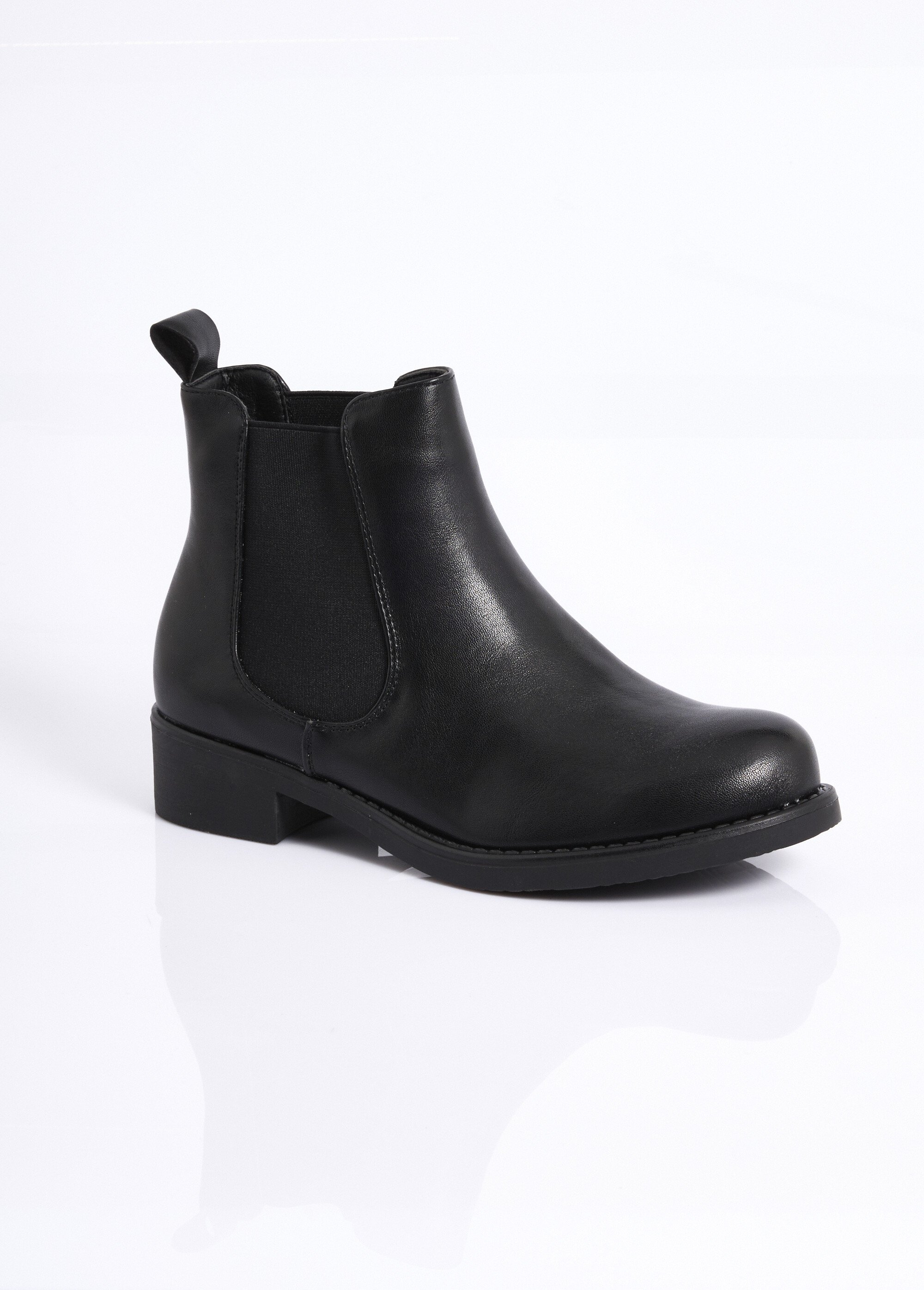 Boots Chelsea semelle antidérapante Femme Noir LBS-DQY2805 FA1