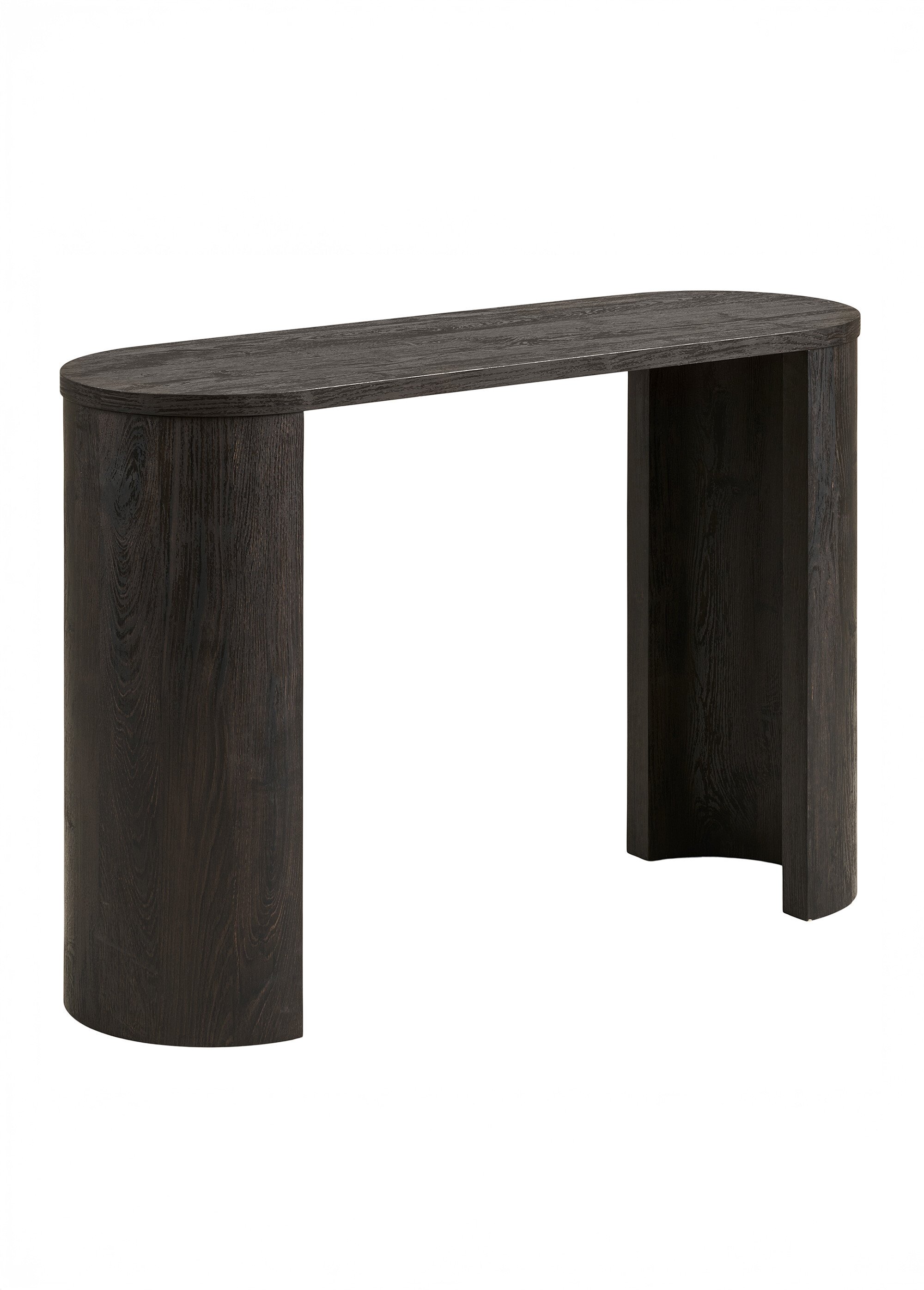 Console en bois pieds demi cercle, foncé MARRON FONCE HN-2301080 FA1