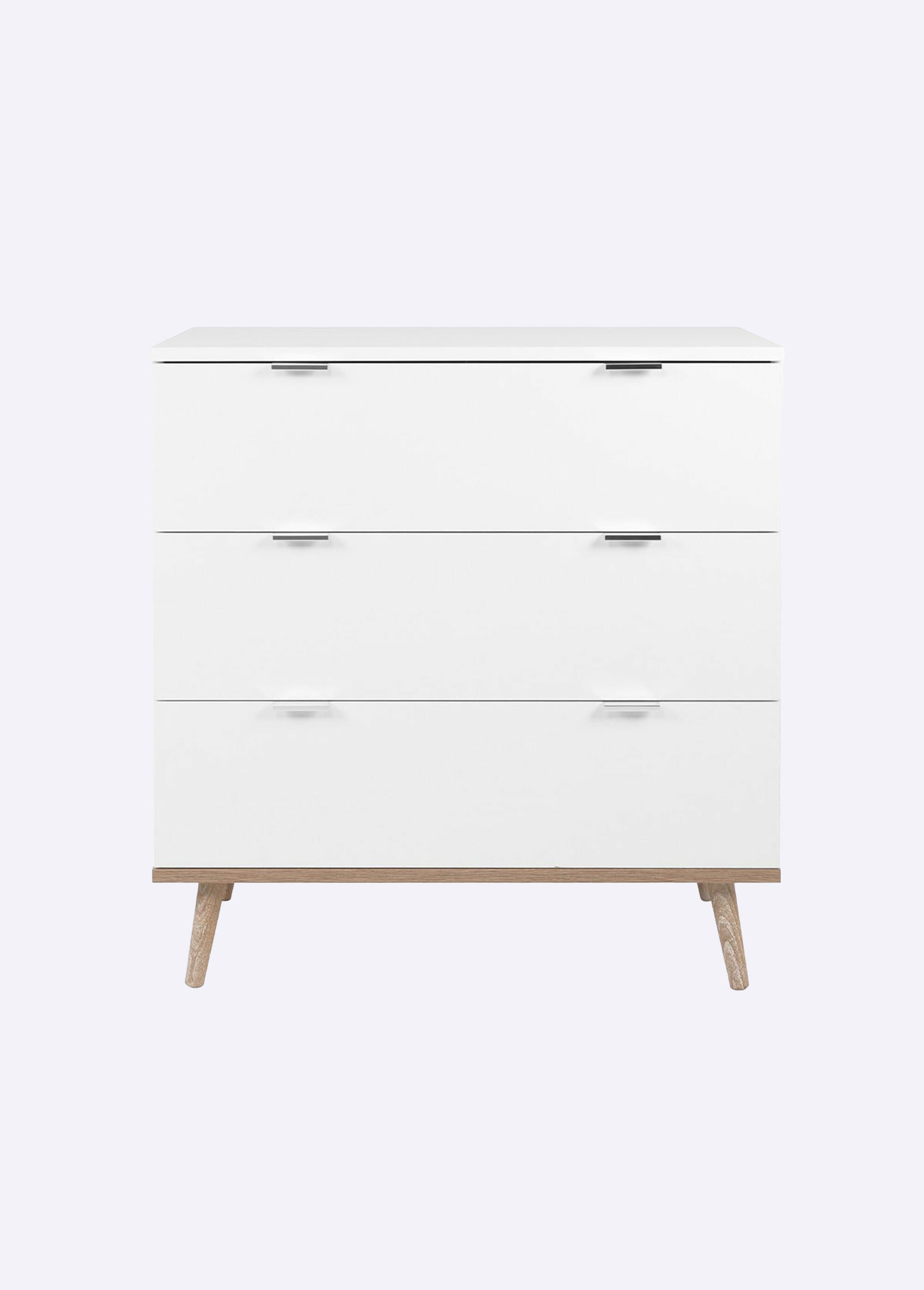 COPENHAGUE Commode 2 tons 3 tiroirs BLANC CAL-13761133 FA1