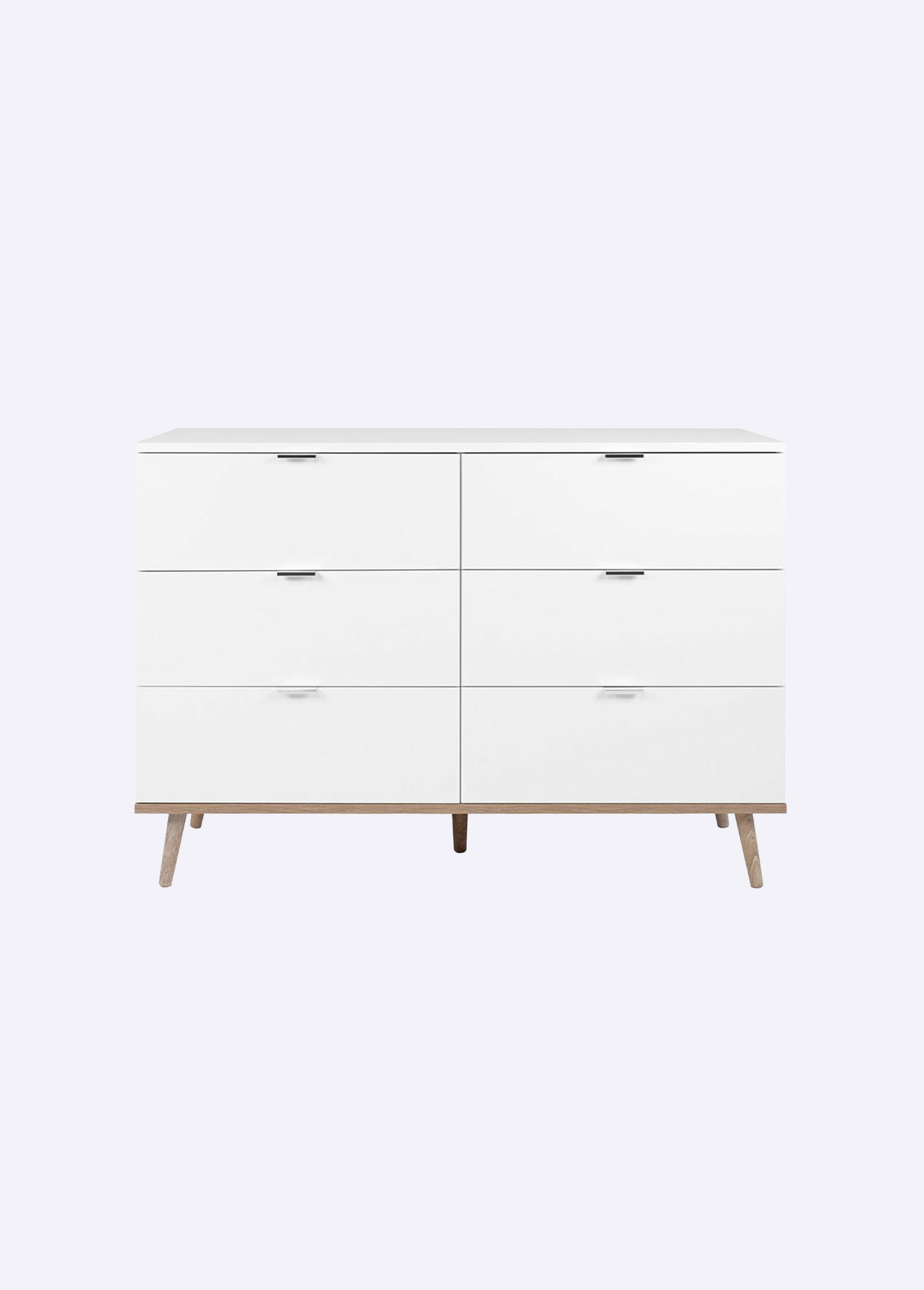 COPENHAGUE Commode 2 tons 6 tiroirs BLANC CAL-13762133 FA1