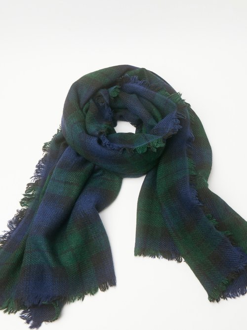 Echarpe homme chaude carreaux avec laine Homme Bleu NESSWMECHA AP1