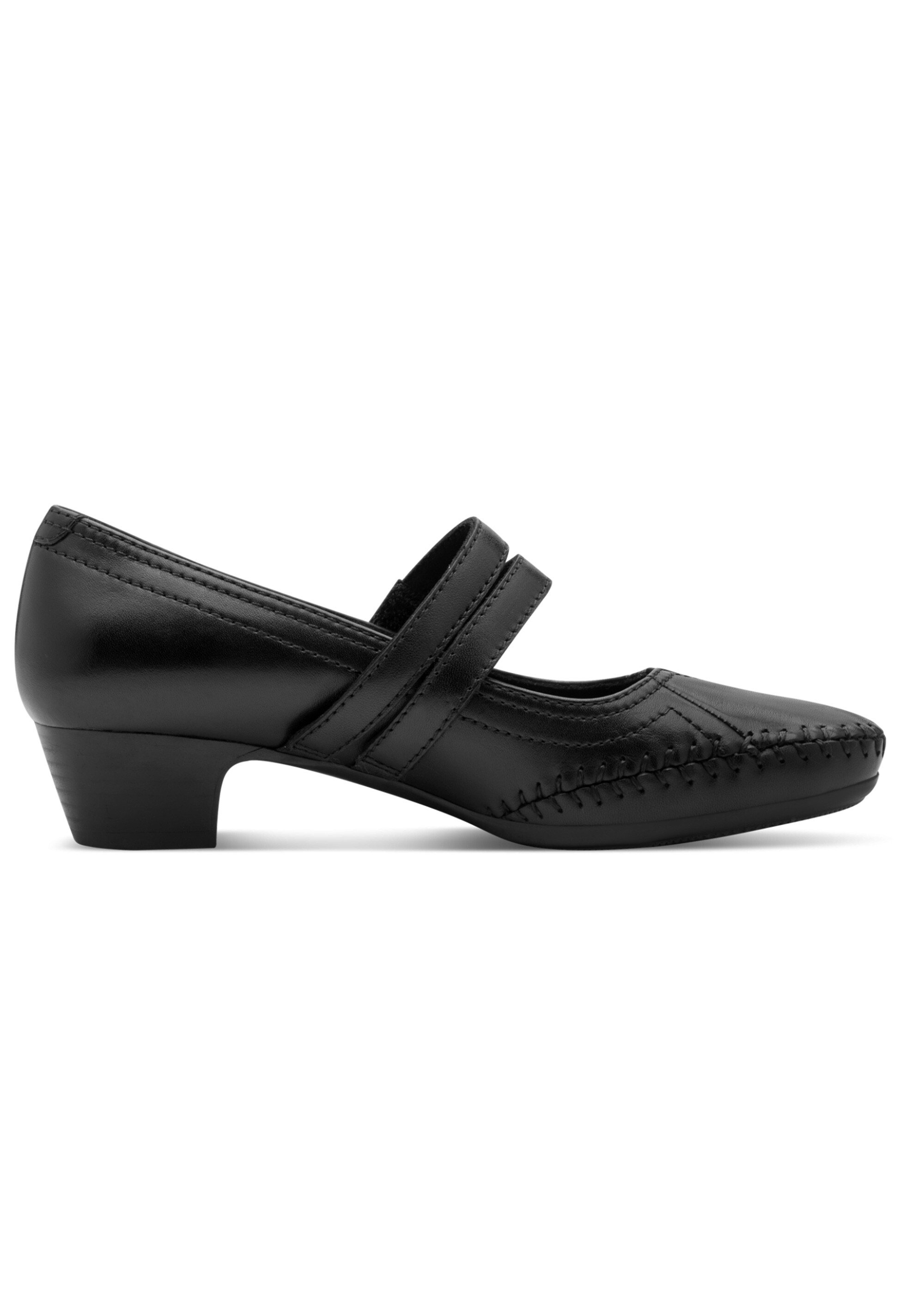 Escarpins confort en cuir façon babies Femme Noir JAN-82270046 DR1