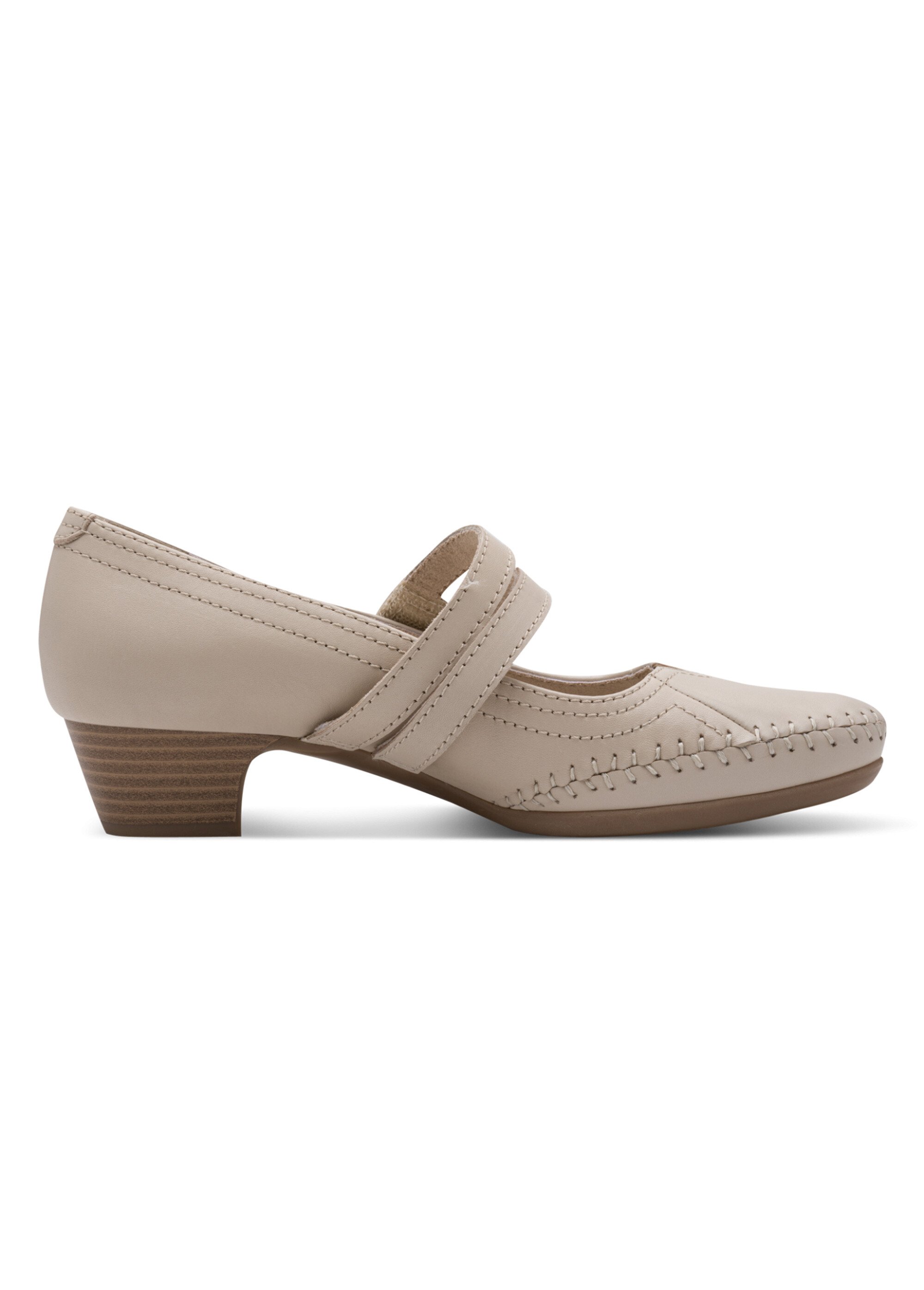 Escarpins confort en cuir façon babies Femme Beige JAN-82270046 DR1