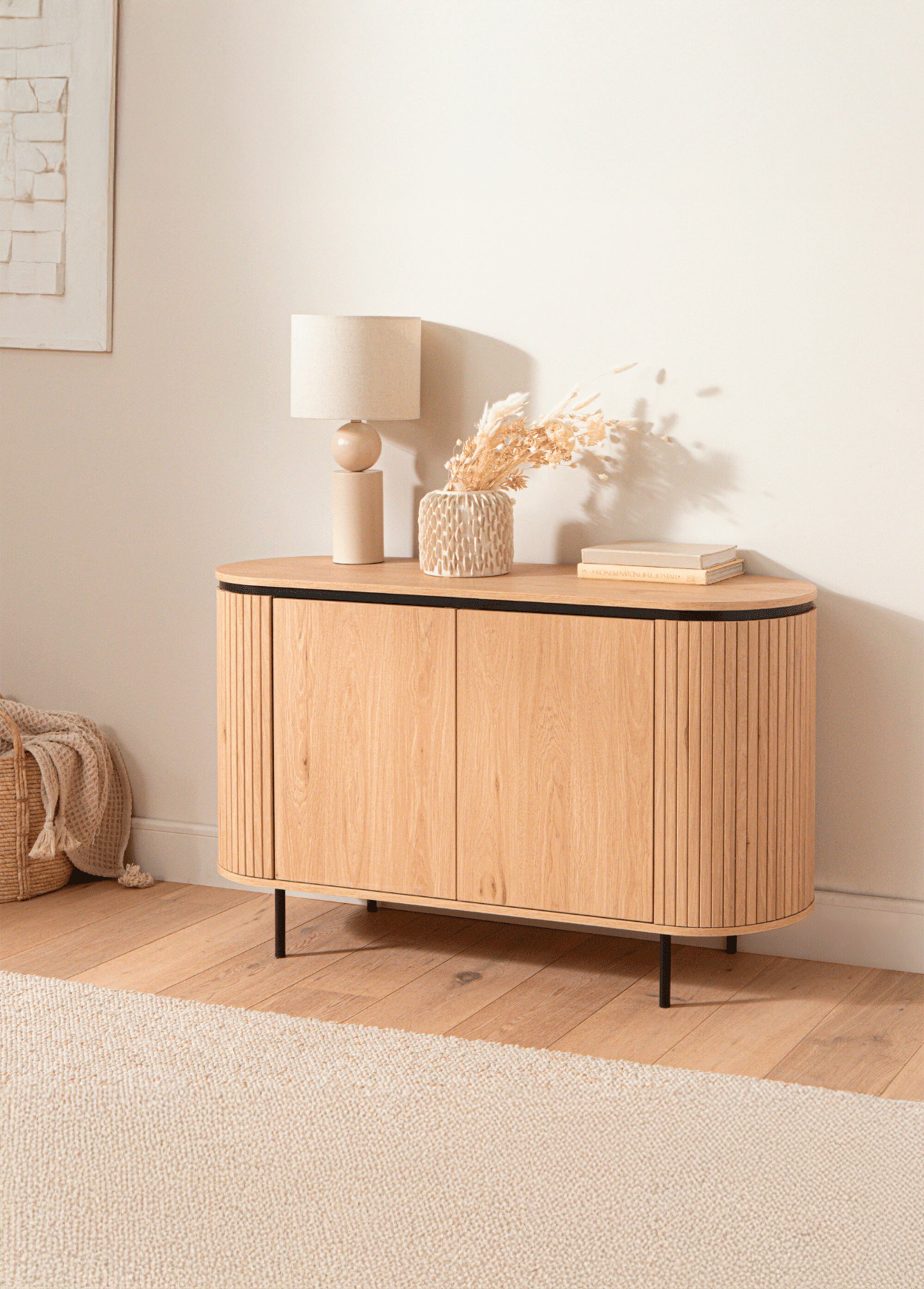MALAGA Buffet effet rainuré BEIGE CAL-14883133 SI1