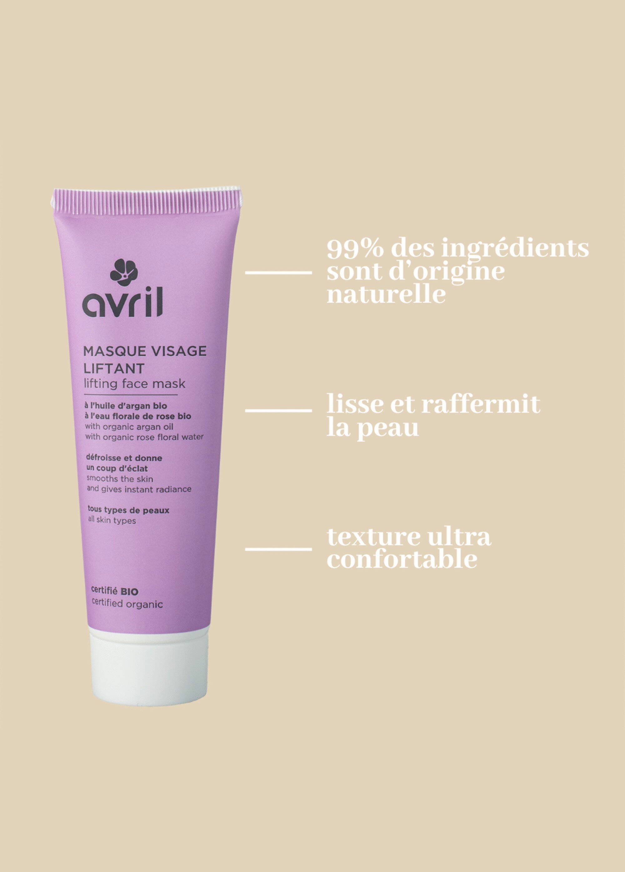 Masque visage liftant BIO, argan et rose Violet AV-708 DE1