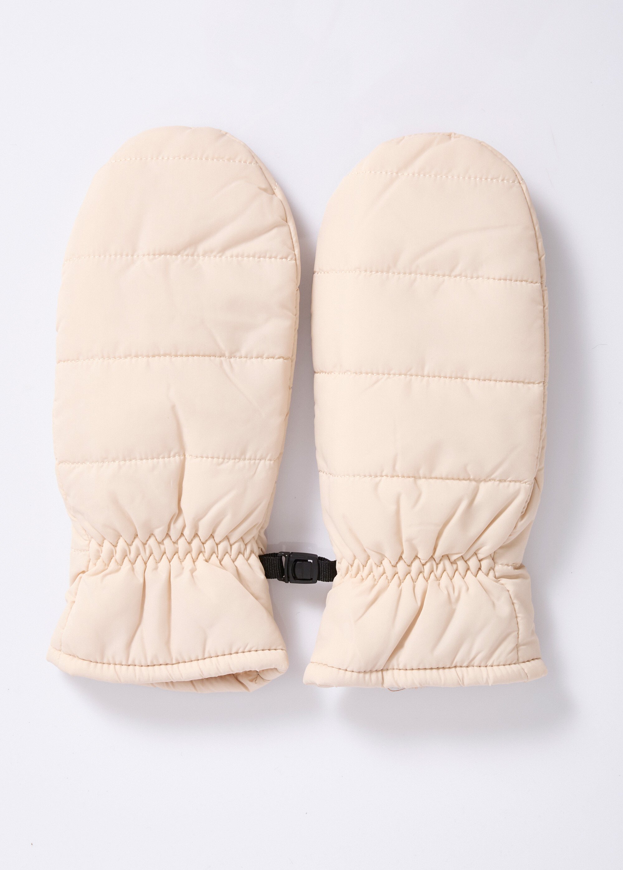 Moufles chaudes matelassées surpiqures Femme Beige NES180LFG2408 DE2
