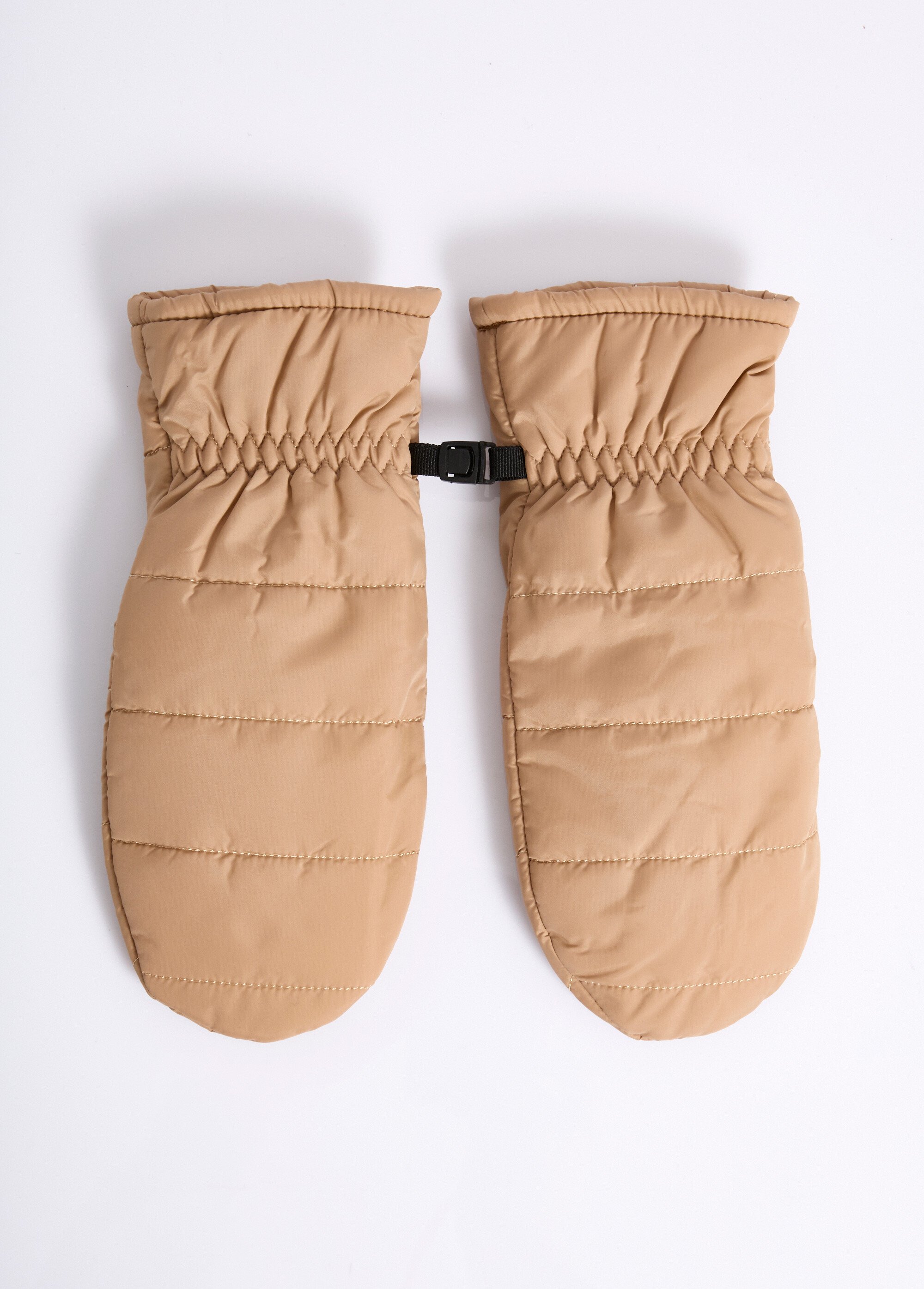 Moufles chaudes matelassées surpiqures Femme Beige NES180LFG2408 DE2