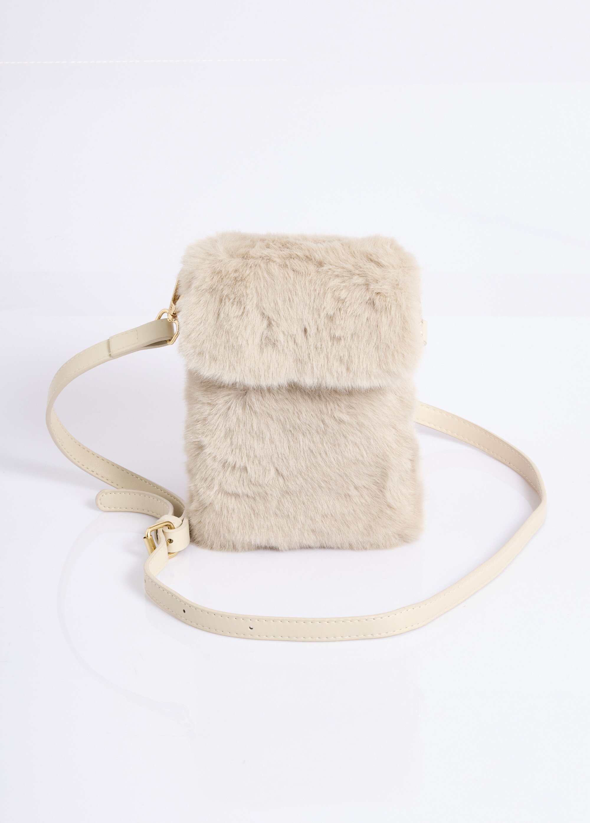 Pochette aimantée en fausse fourrure