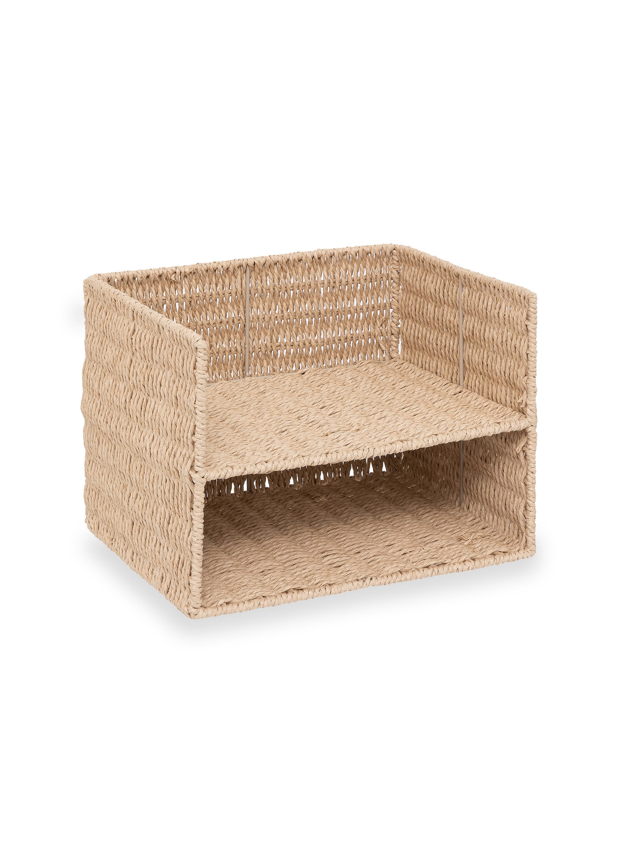 Rack double à documents, papier tressé Beige JJA-203146 FA1