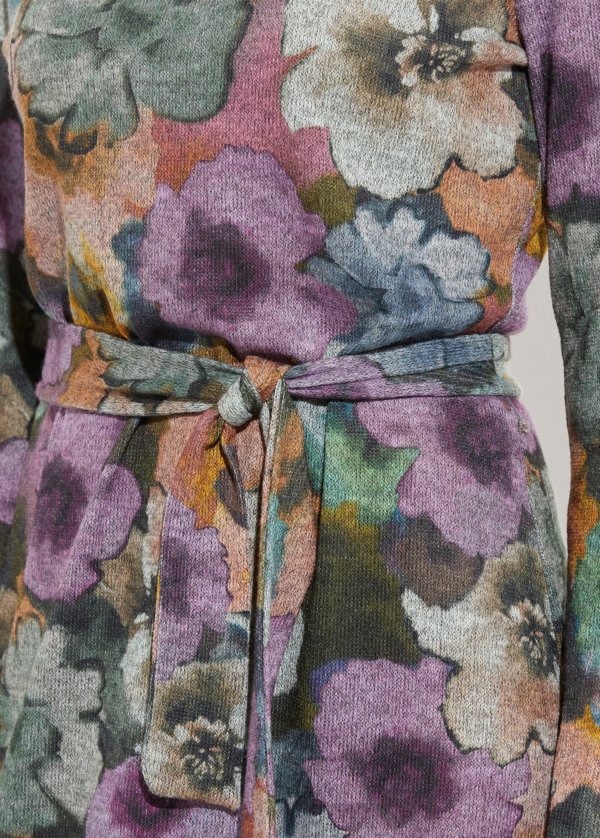 Robe imprimée droite ceinturée col montant maille chaude Femme GRIS ET PARME HANTOINE DE2
