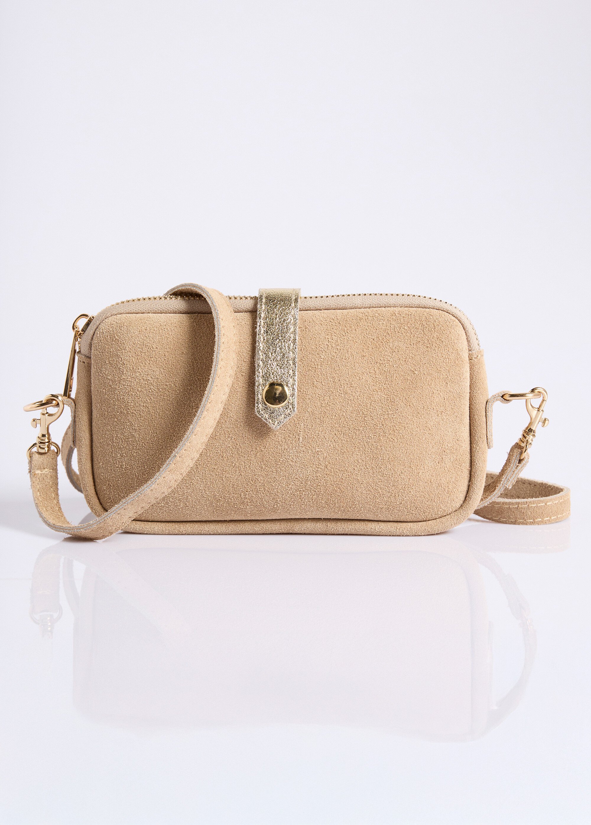 Sac pochette cuir velouté